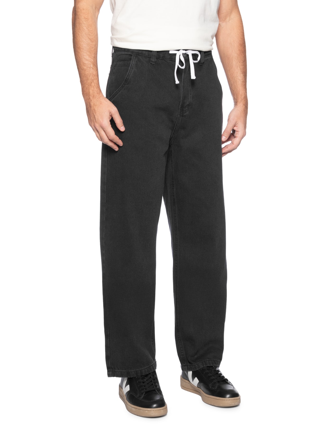 Calça Masculina Jeans Oversized Preto Basiq Men