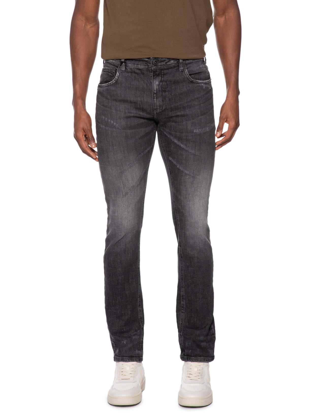 Calça Masculina Jeans Paul Slim Preto Forum