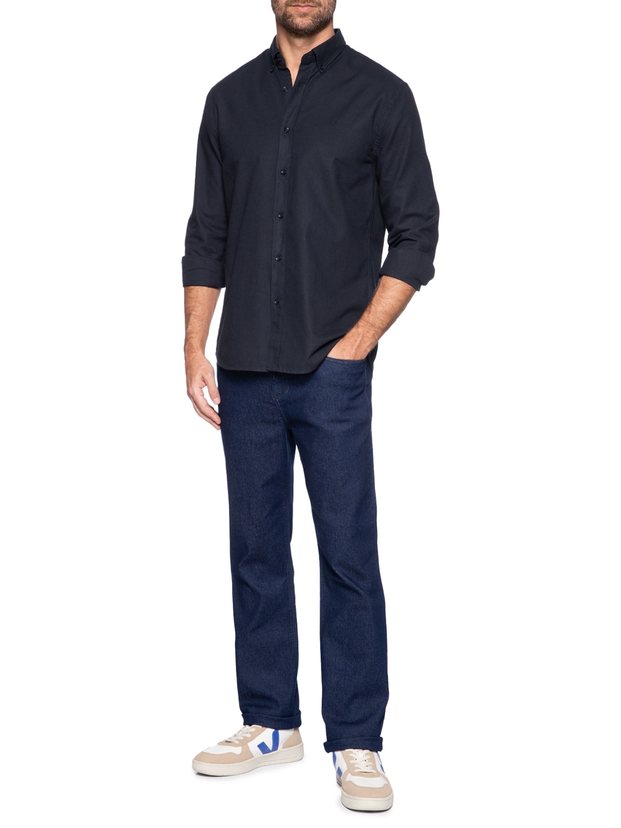 Calça Masculina Jeans Regular Fit Azul Aramis