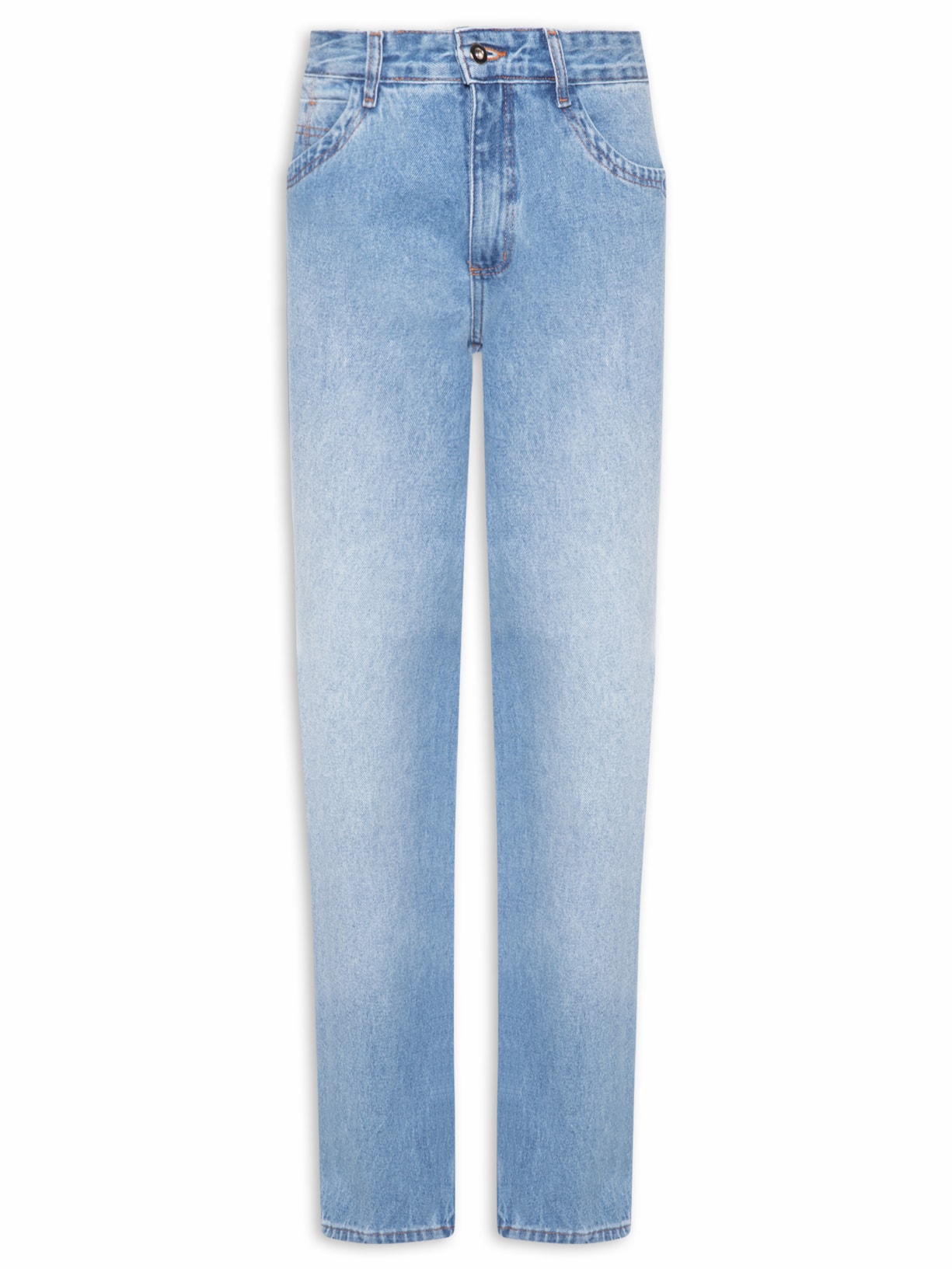 Calça Masculina Jeans Reta Delavê Azul Basiq Men