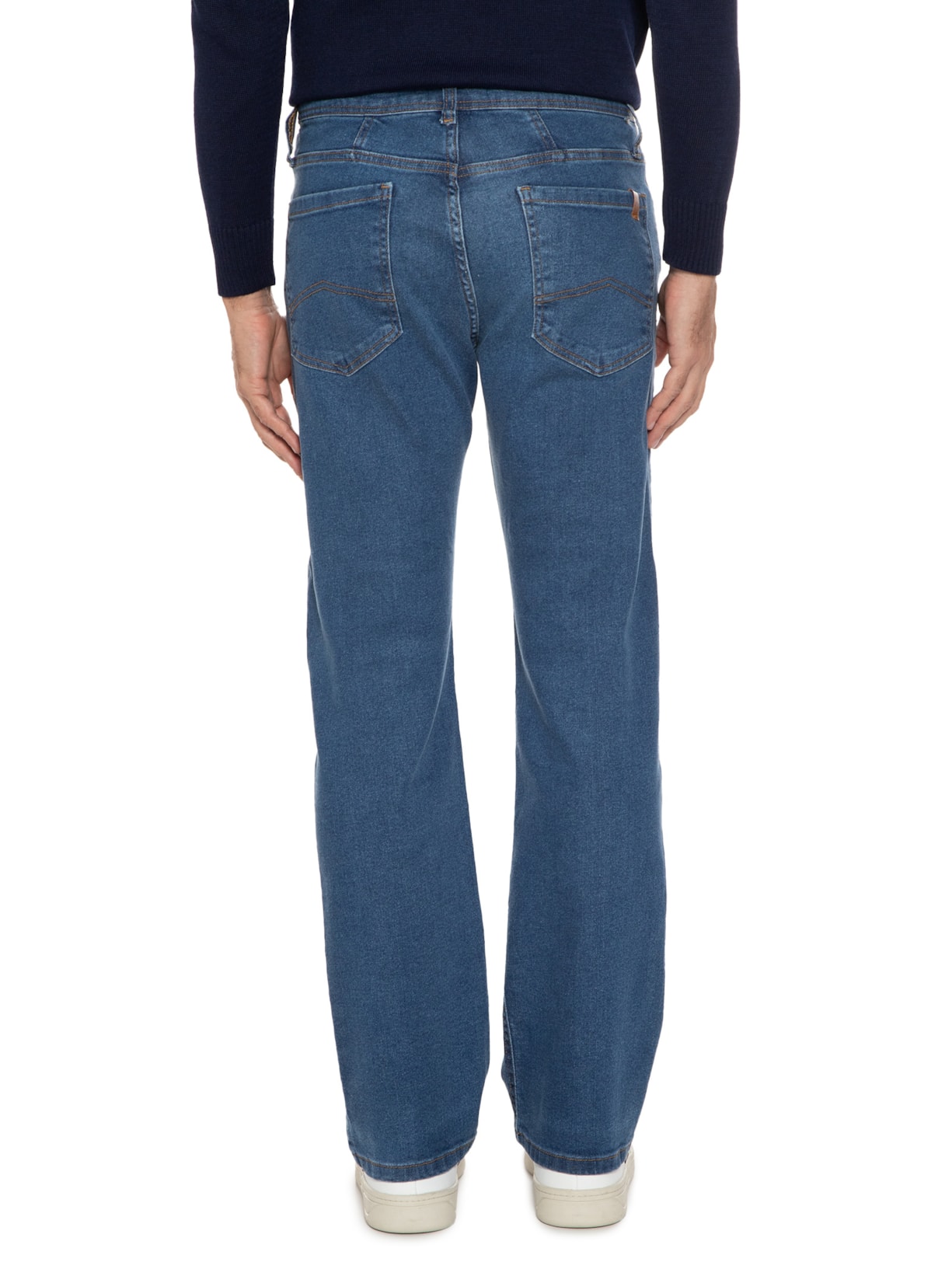 Calça Masculina Jeans Reta Five Pockets Azul '2 Essential