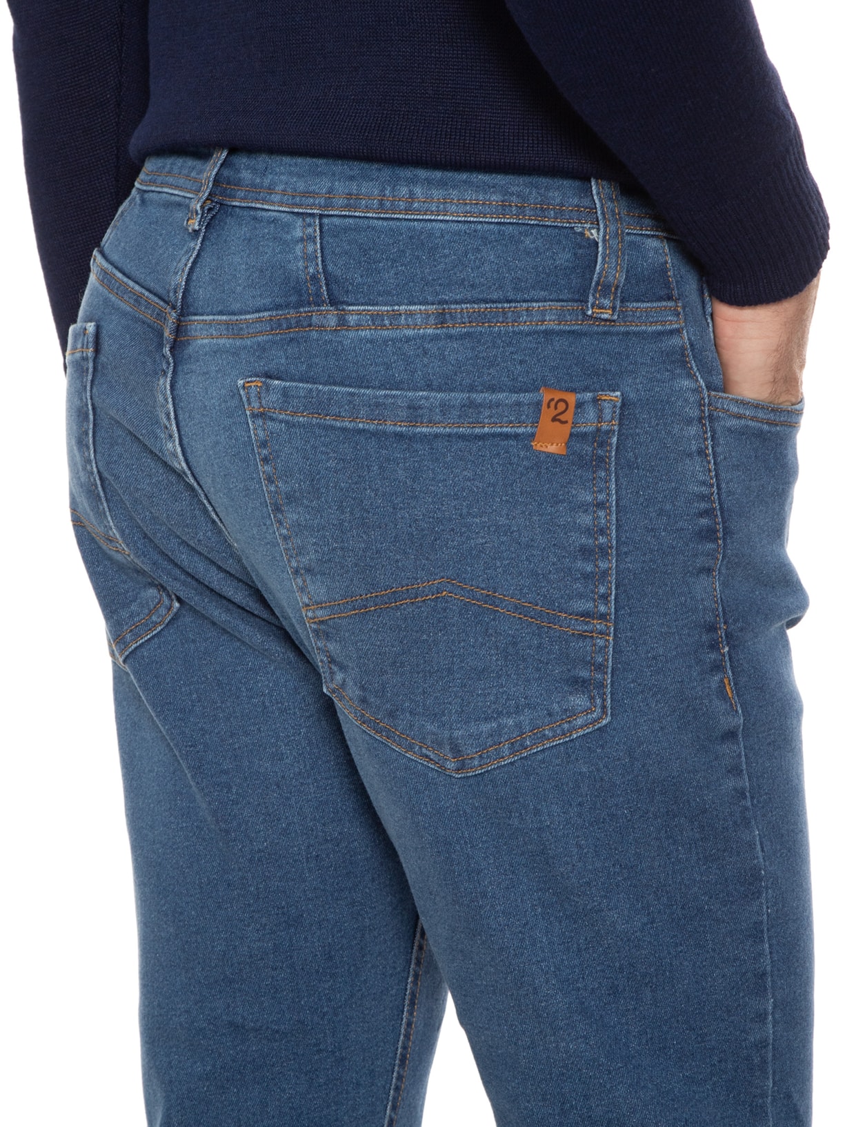 Calça Masculina Jeans Reta Five Pockets Azul '2 Essential