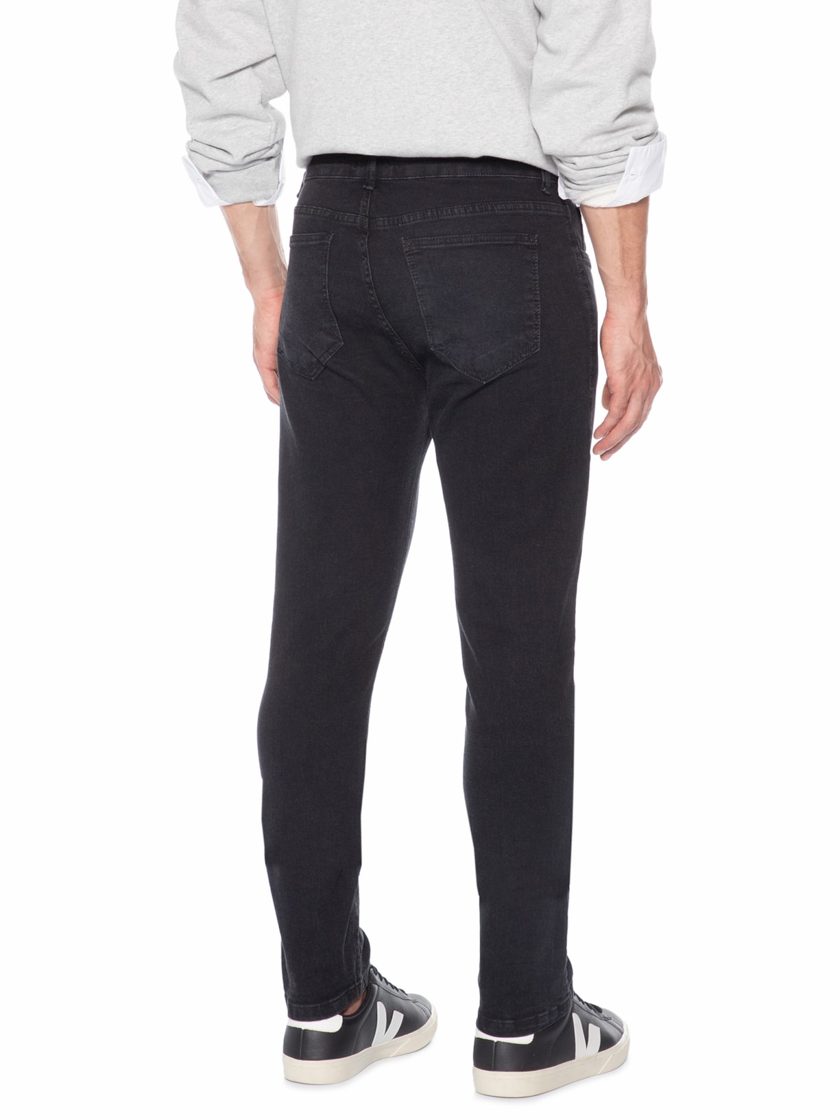 Calça Masculina Jeans Reta Five Pockets Preto Basiq Men