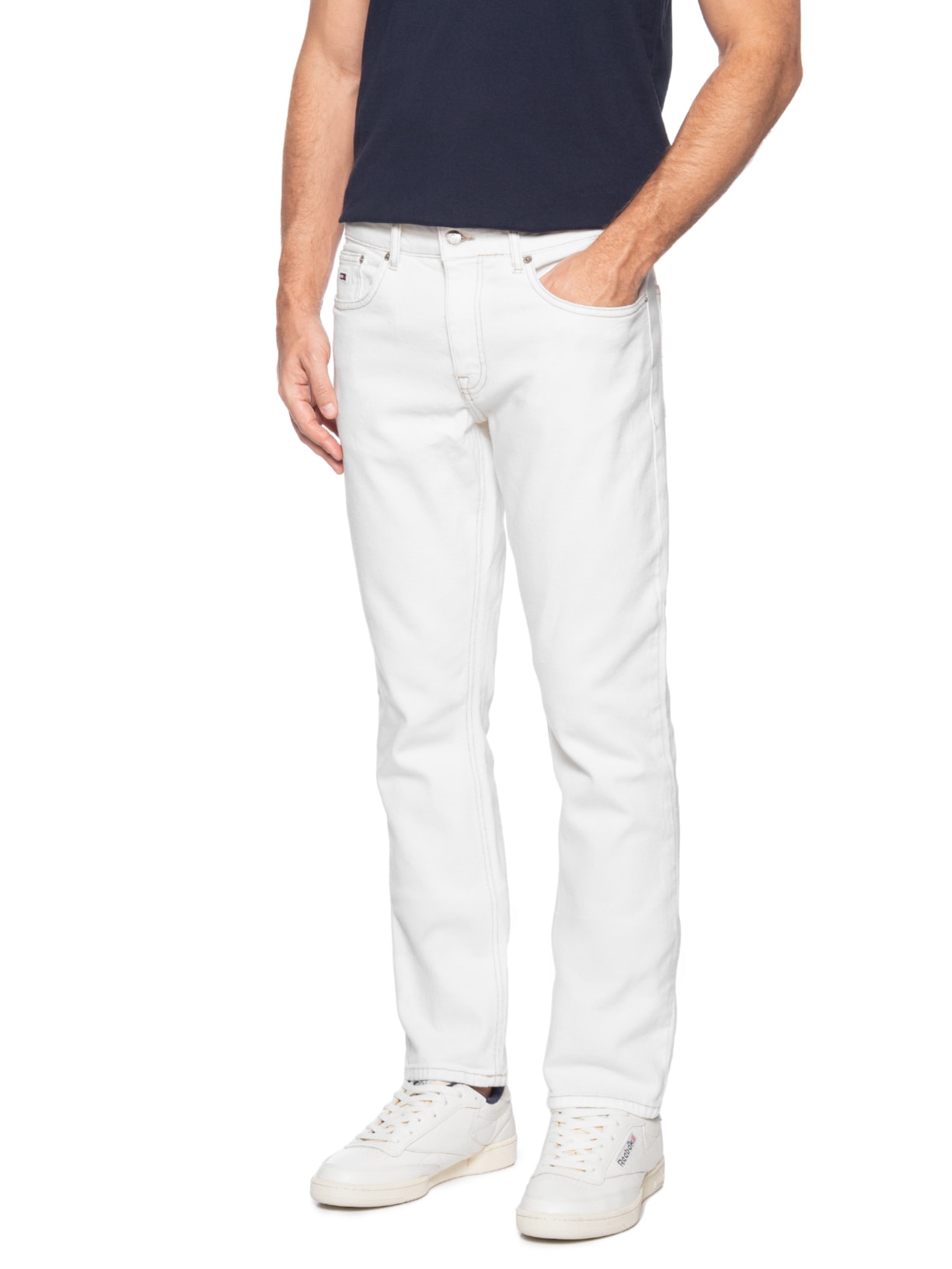 Calça Masculina Jeans Scanton Slim Fit Branco Tommy Jeans