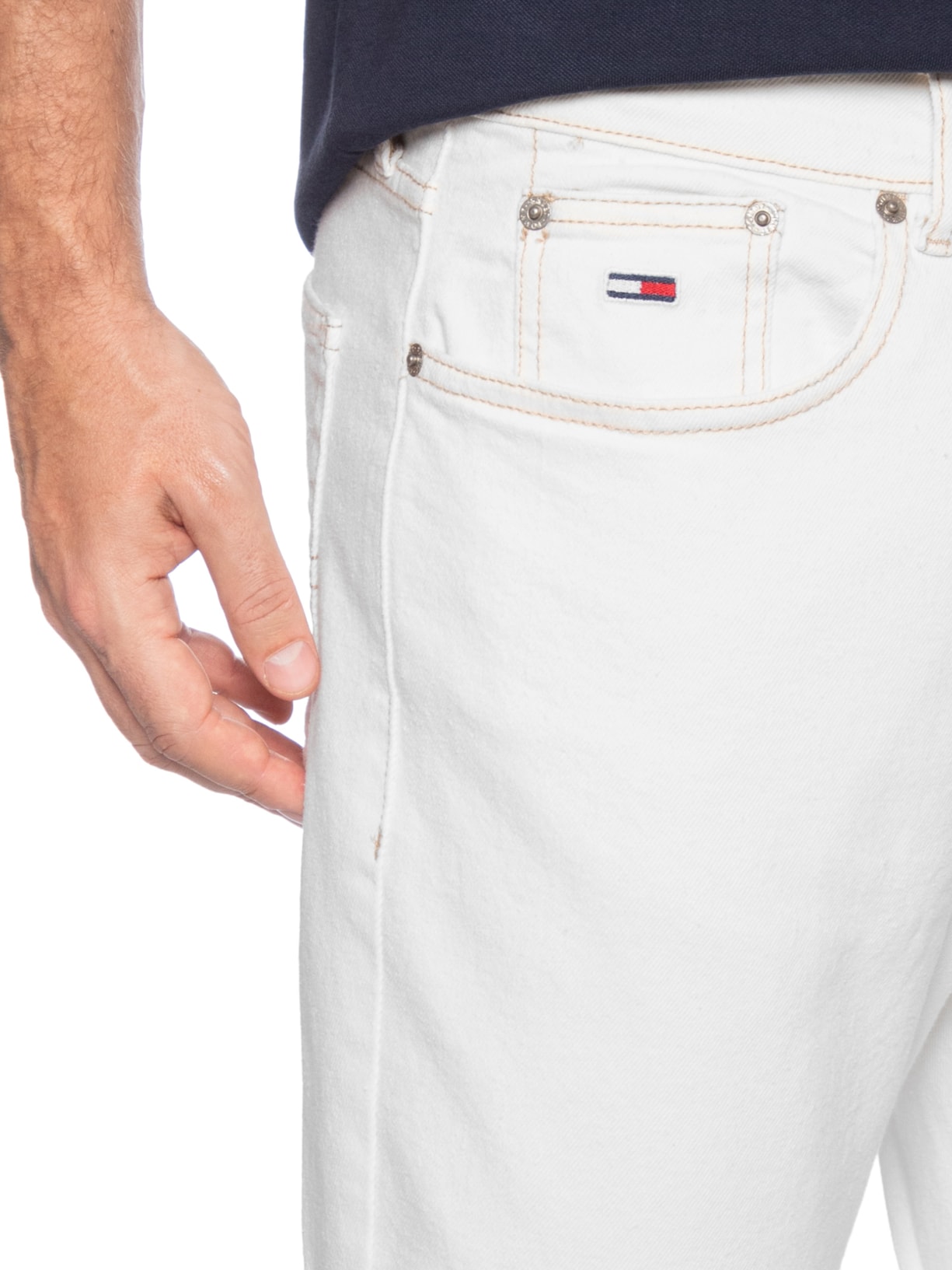 Calça Masculina Jeans Scanton Slim Fit Branco Tommy Jeans