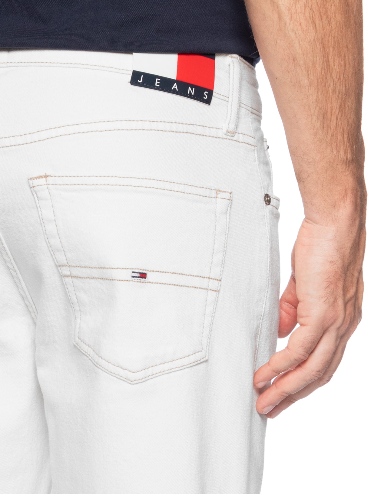 Calça Masculina Jeans Scanton Slim Fit Branco Tommy Jeans