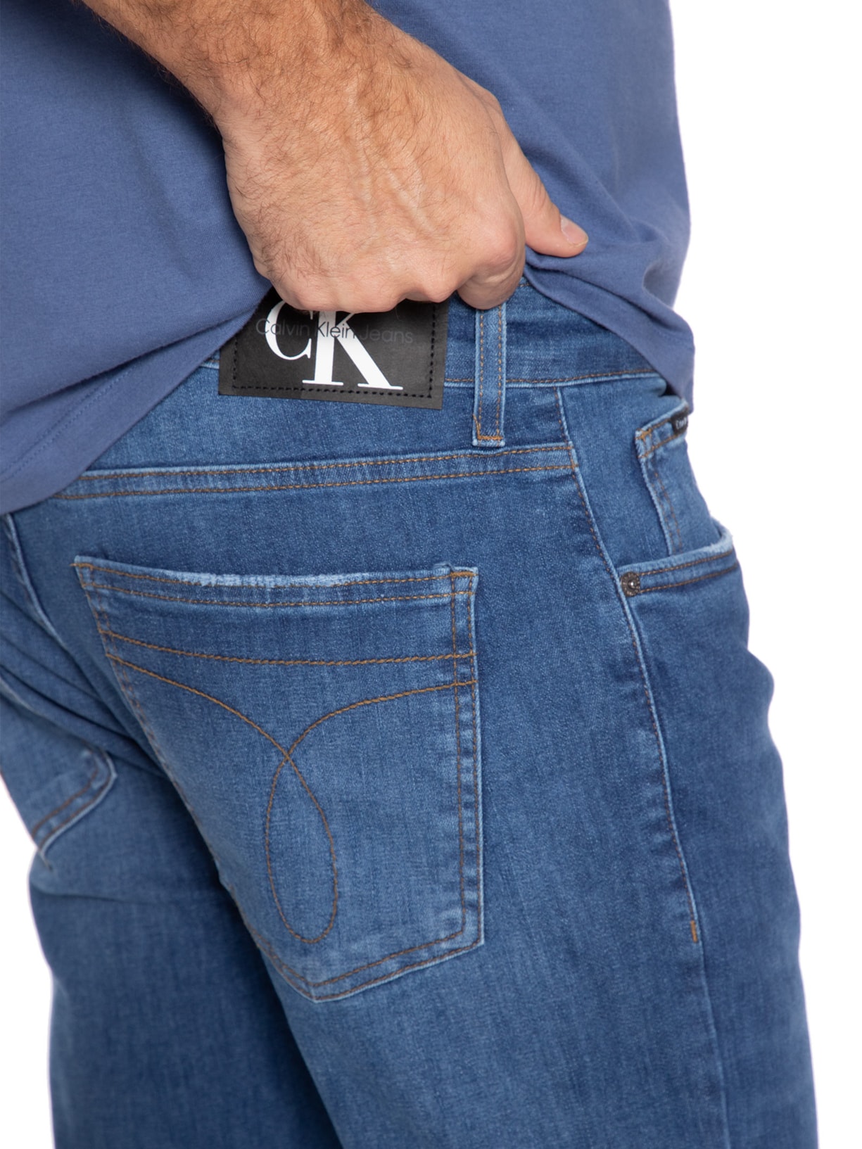 Calça Masculina Jeans Skinny 5 Pockets Azul Calvin Klein Jeans