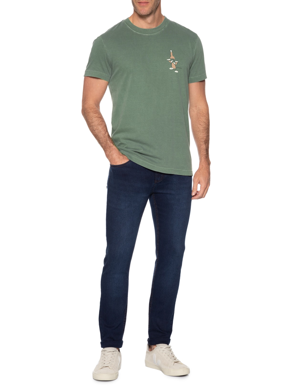 Calça Masculina Jeans Skinny Azul Aramis