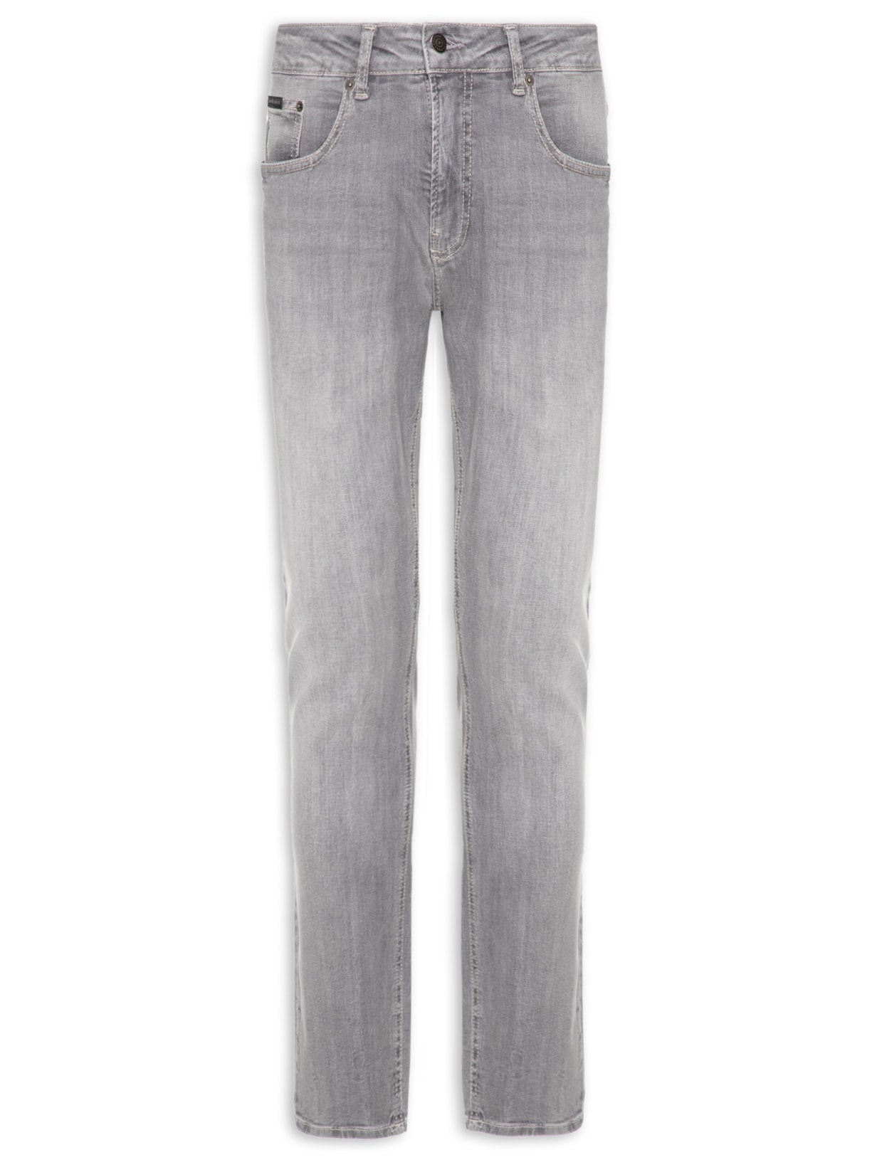 Calça Masculina Jeans Skinny Five Pockets Com 3D - Cinza