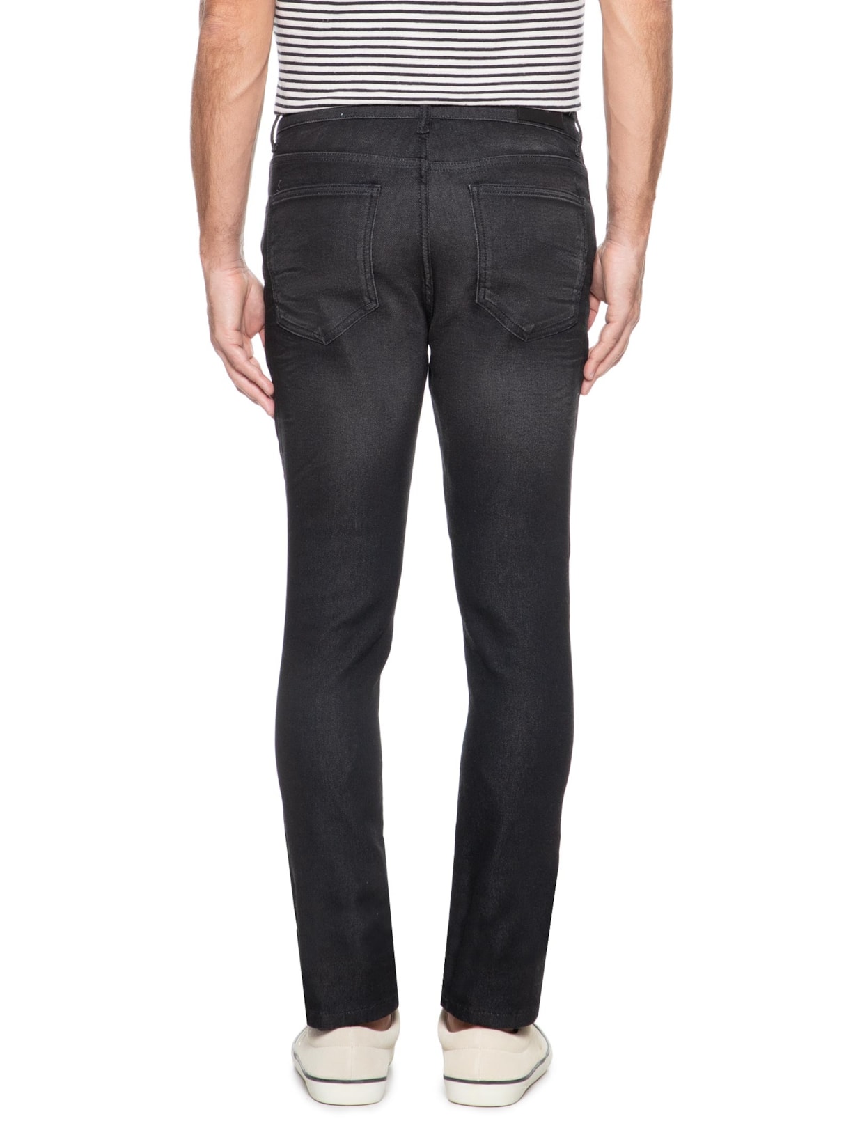 Calça Masculina Jeans Skinny Flex Dirty Black Preto Foxton