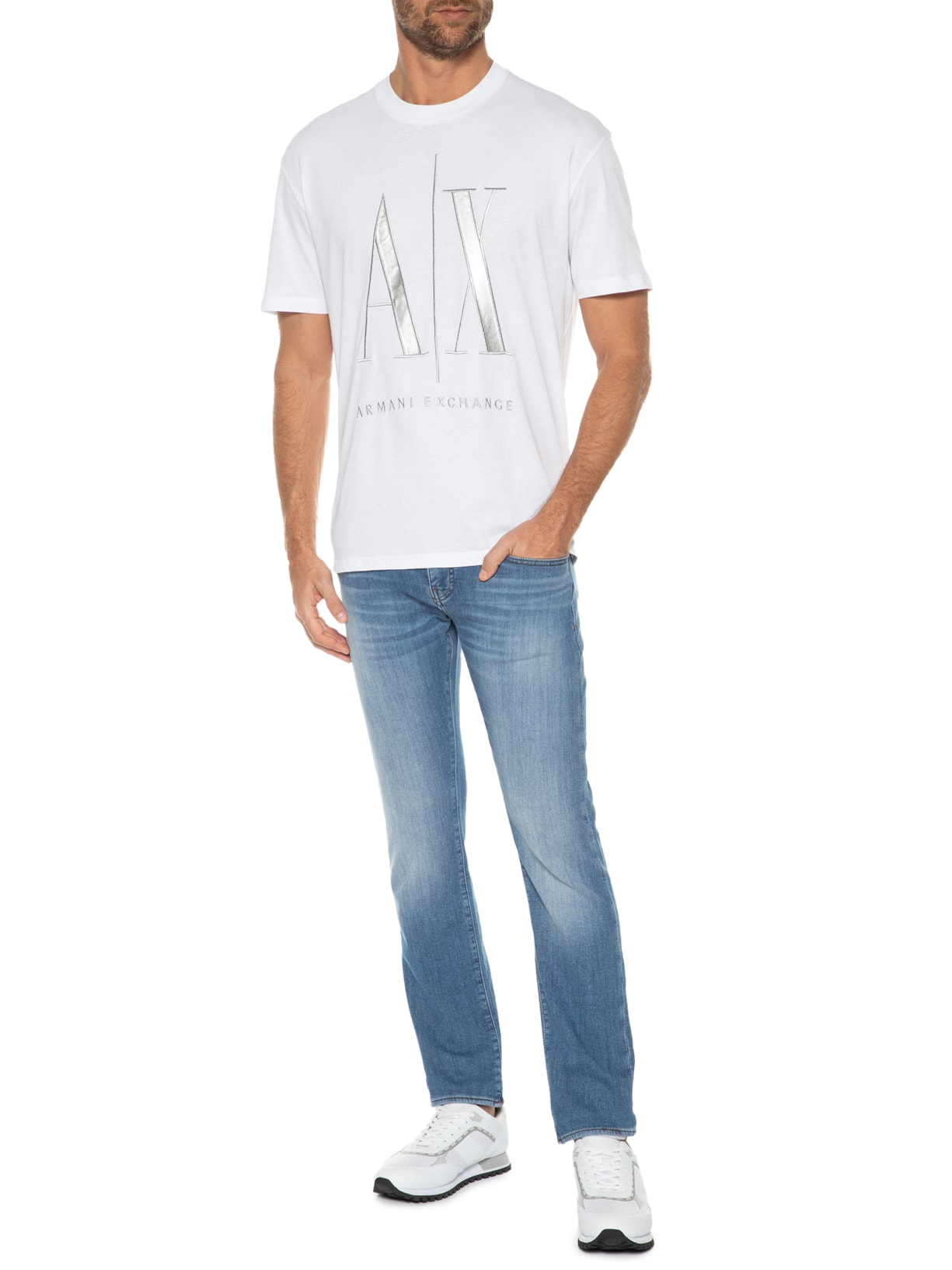 Calça Masculina Jeans Slim Azul Armani Exchange