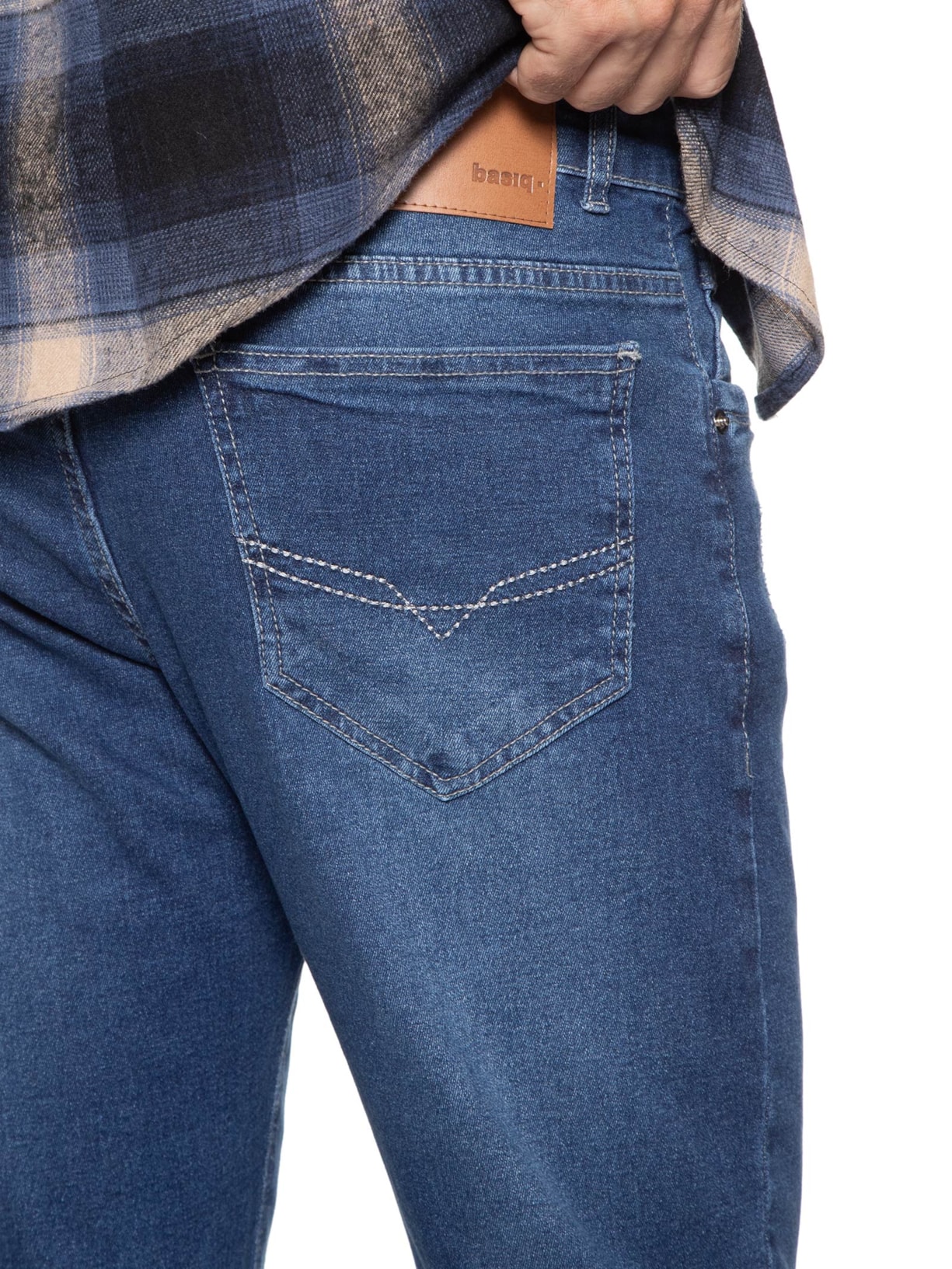 Calça Masculina Jeans Slim Azul Basiq Men