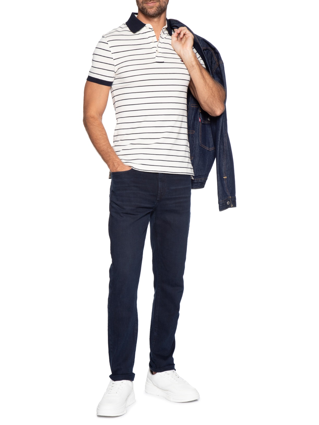 Calça Masculina Jeans Slim Bleecker Calder Azul Tommy Hilfiger