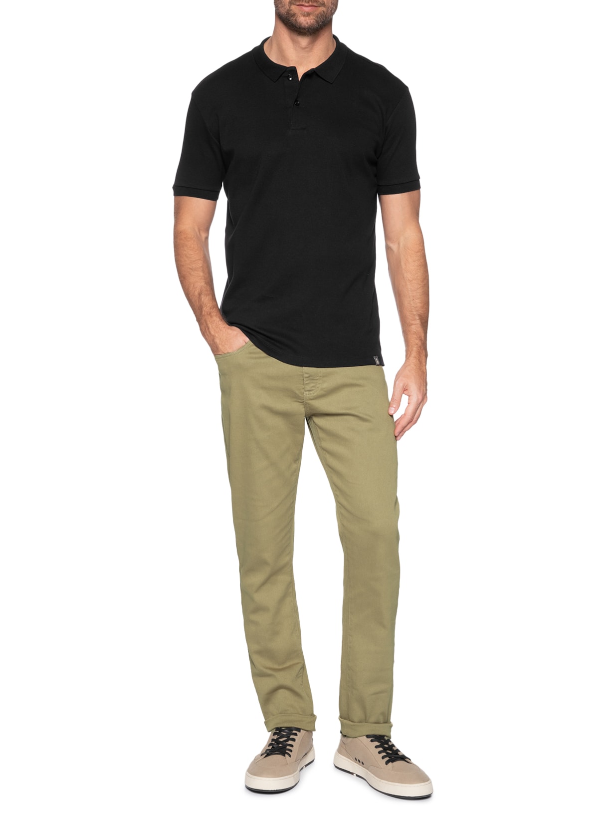 Calça Masculina Jeans Slim Color Bege Reserva
