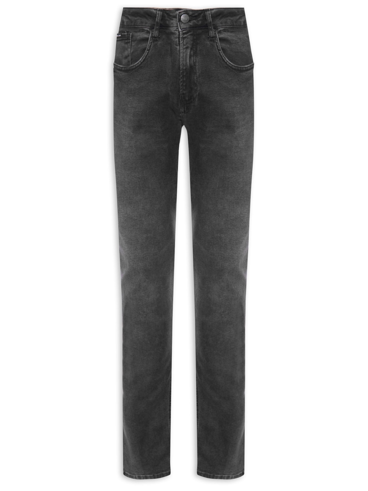 Calça Masculina Jeans Slim Filigrana Embossed - Preto