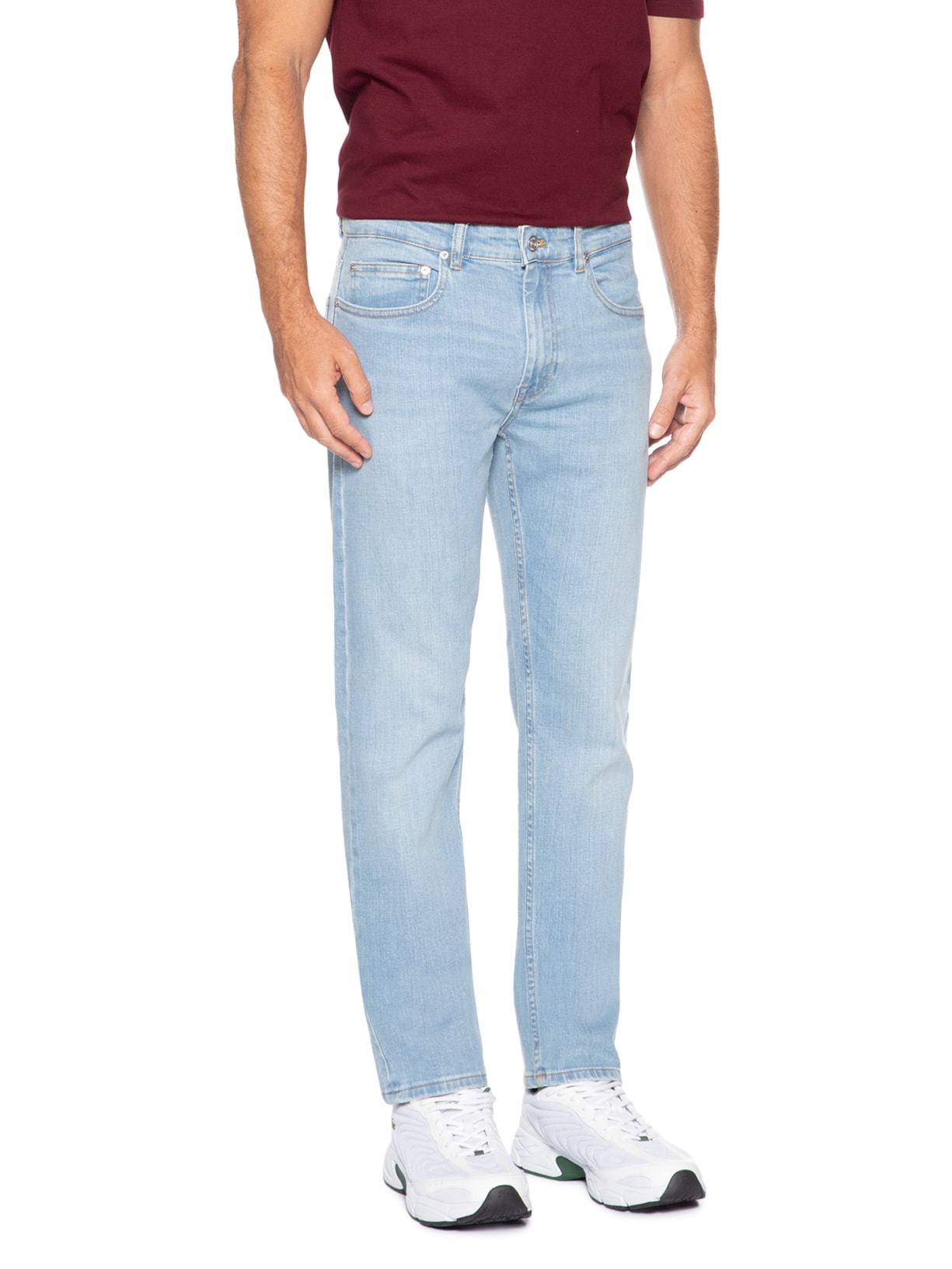 Calça Masculina Jeans Slim Fit 5 Pockets Azul Lacoste