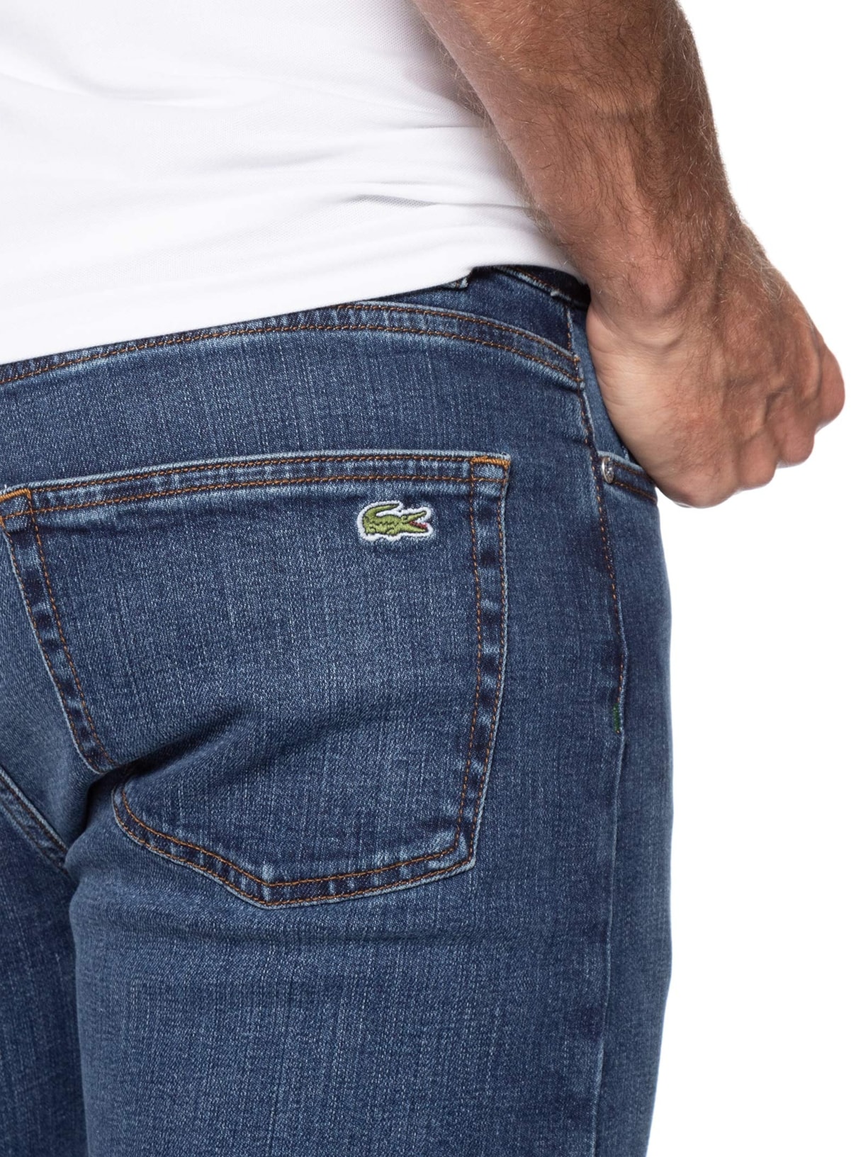 Calça Masculina Jeans Slim Fit 5 Pockets Azul Lacoste