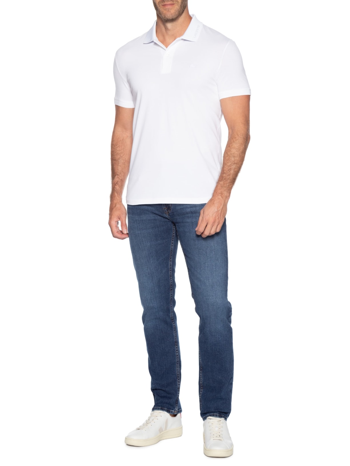 Calça Masculina Jeans Slim Fit 5 Pockets Azul Lacoste