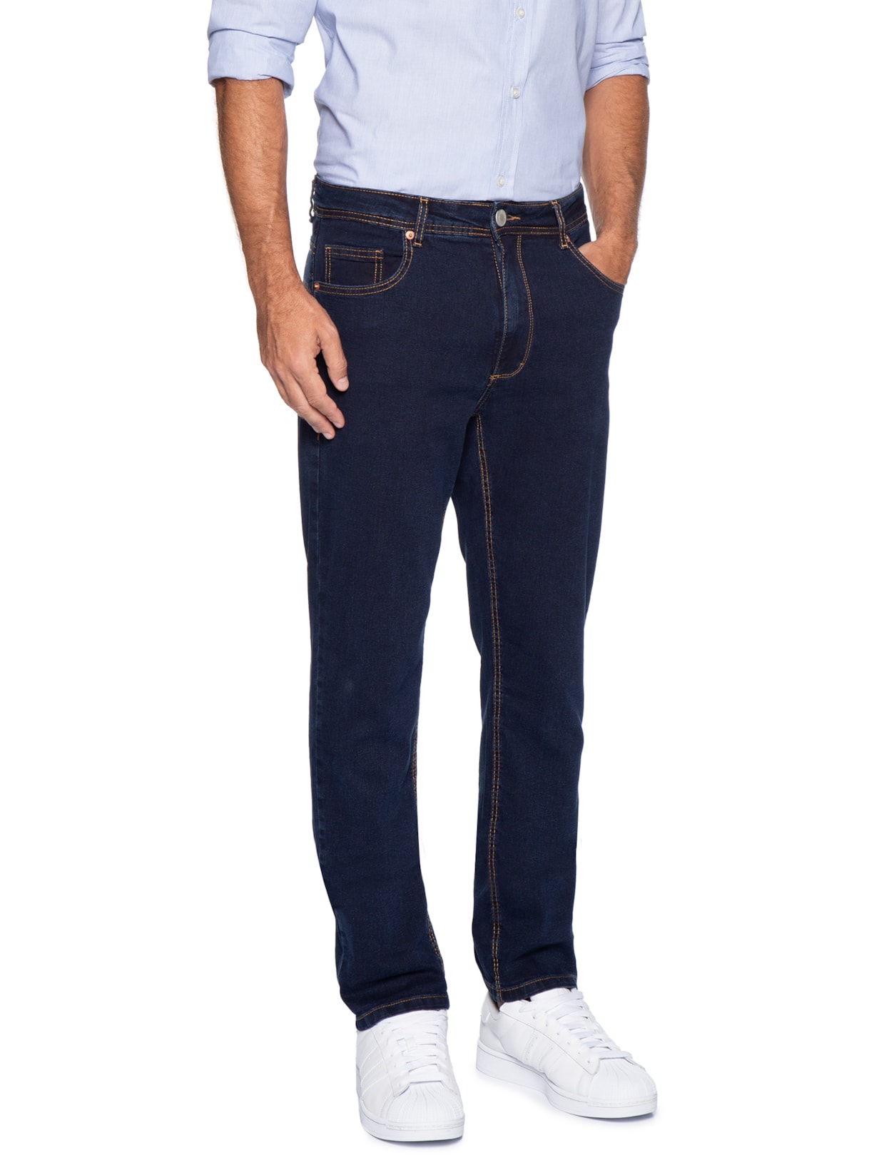 Calça Masculina Jeans Slim Fit Básica  Azul Hering