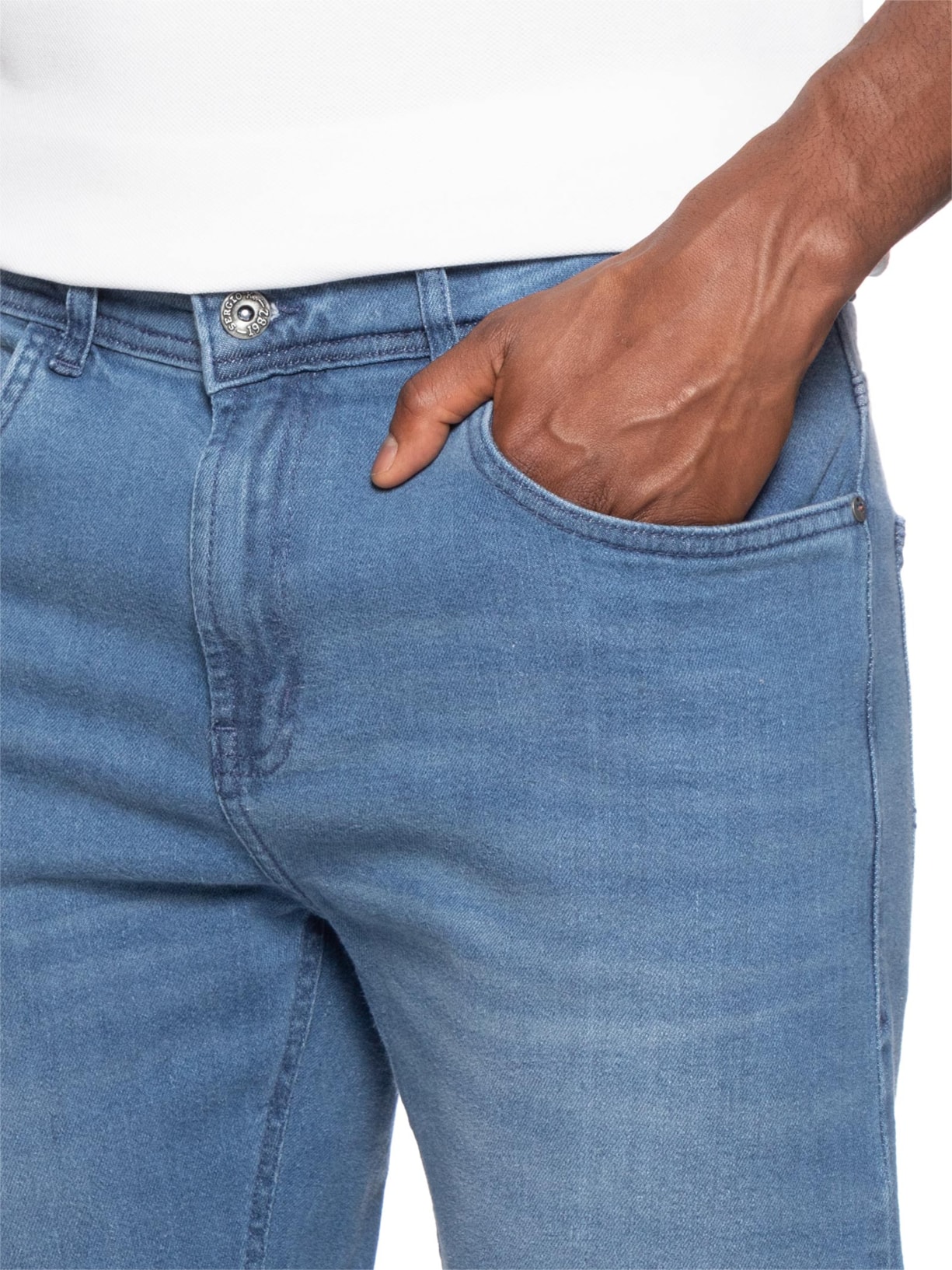 Calça Masculina Jeans Slim Fit Intense Blue Sk Azul Sergio K