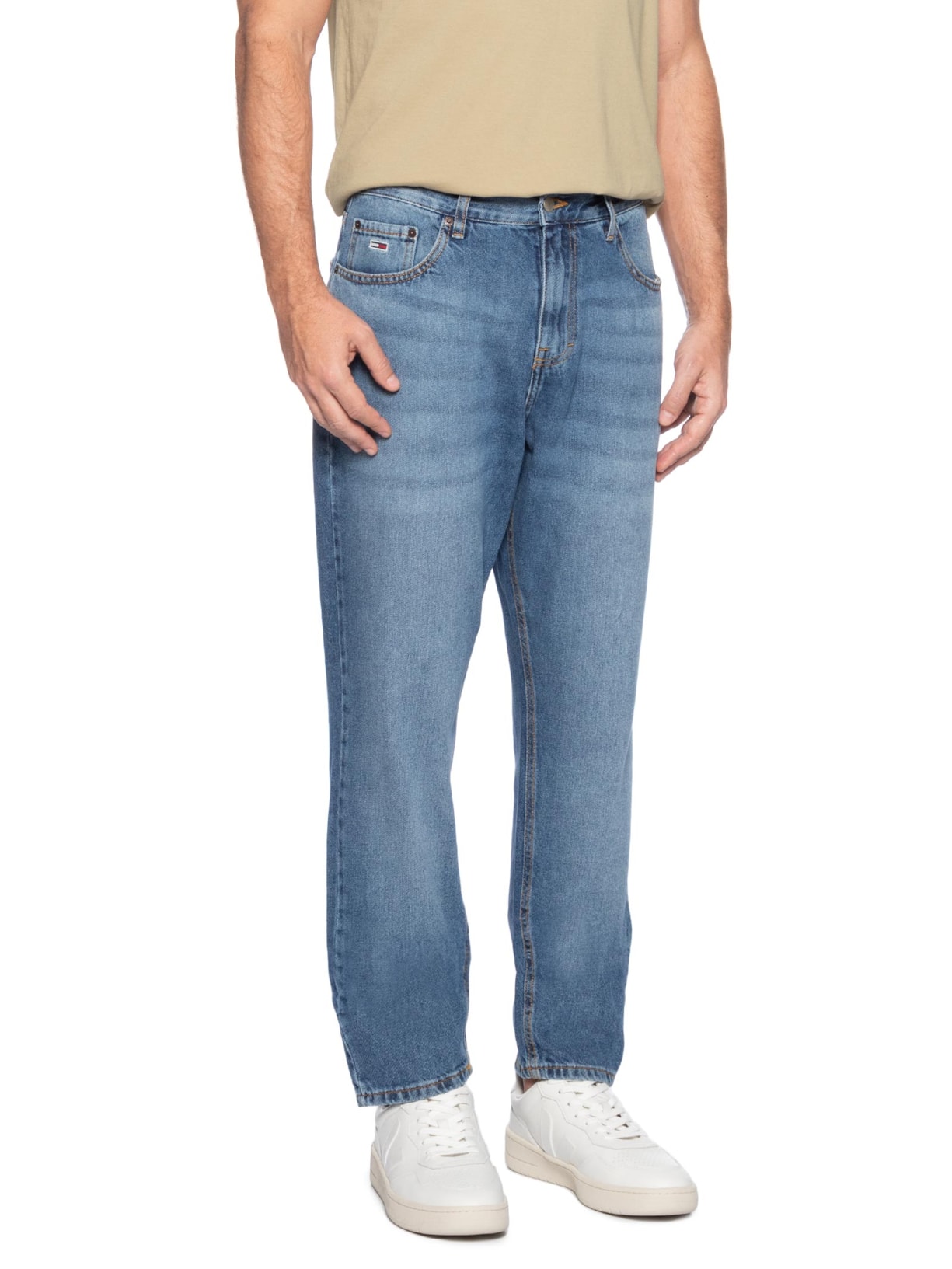 Calça Masculina Jeans Slim Fit Isaac Relaxed Tarered Bio 134 Azul Tommy Jeans