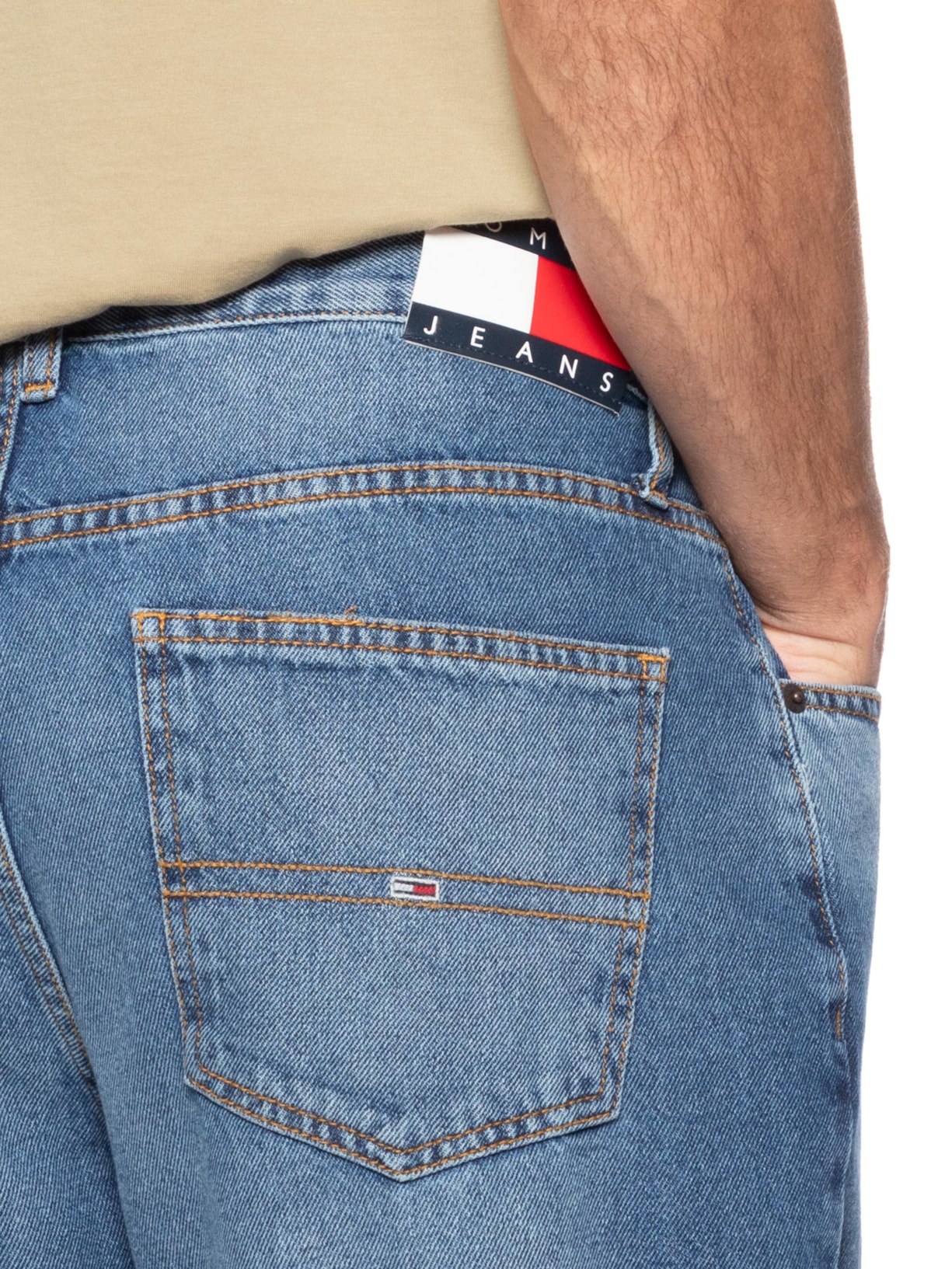 Calça Masculina Jeans Slim Fit Isaac Relaxed Tarered Bio 134 Azul Tommy Jeans