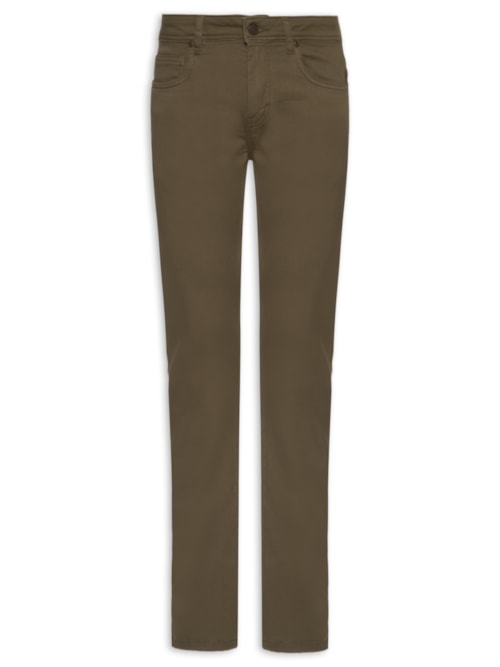Calça Masculina Jeans Slim Fit Moletom Color - Marrom
