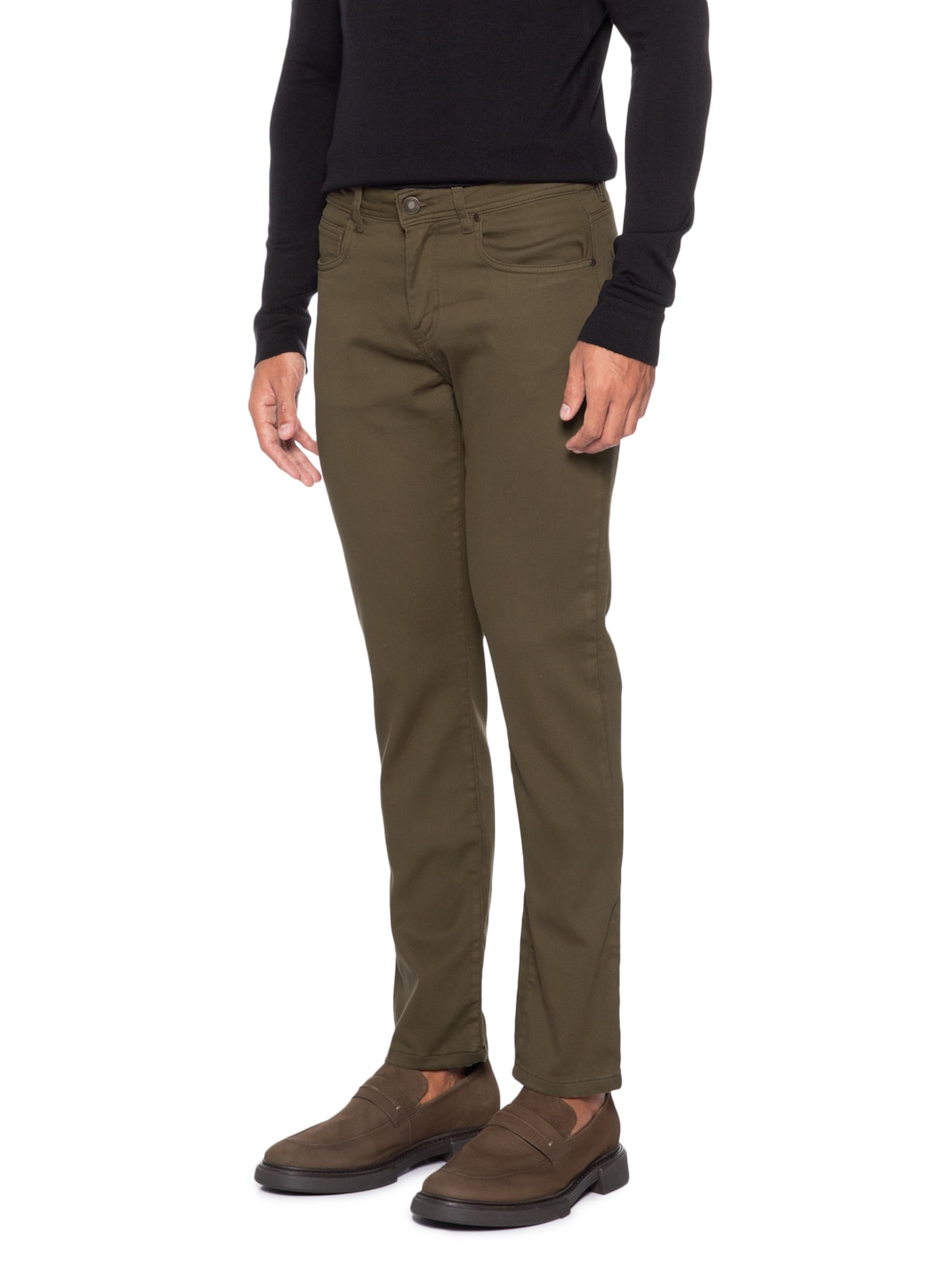 Calça Masculina Jeans Slim Fit Moletom Color Marrom Ricardo Almeida