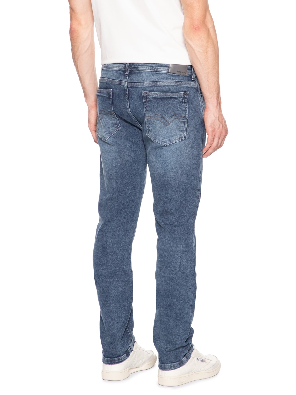 Calça Masculina Jeans Slim Fit Smoke Blue Azul Sergio K