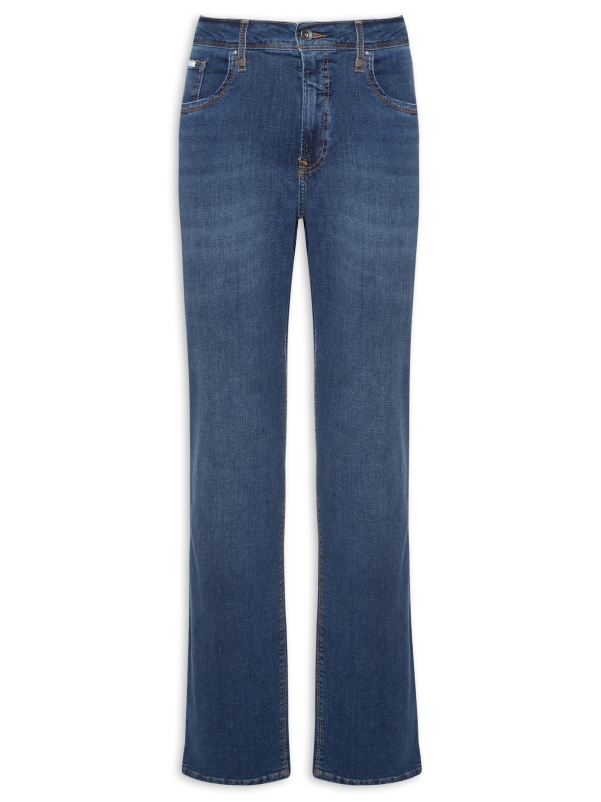 Calça Masculina Jeans Straight 5 Pockets - Azul