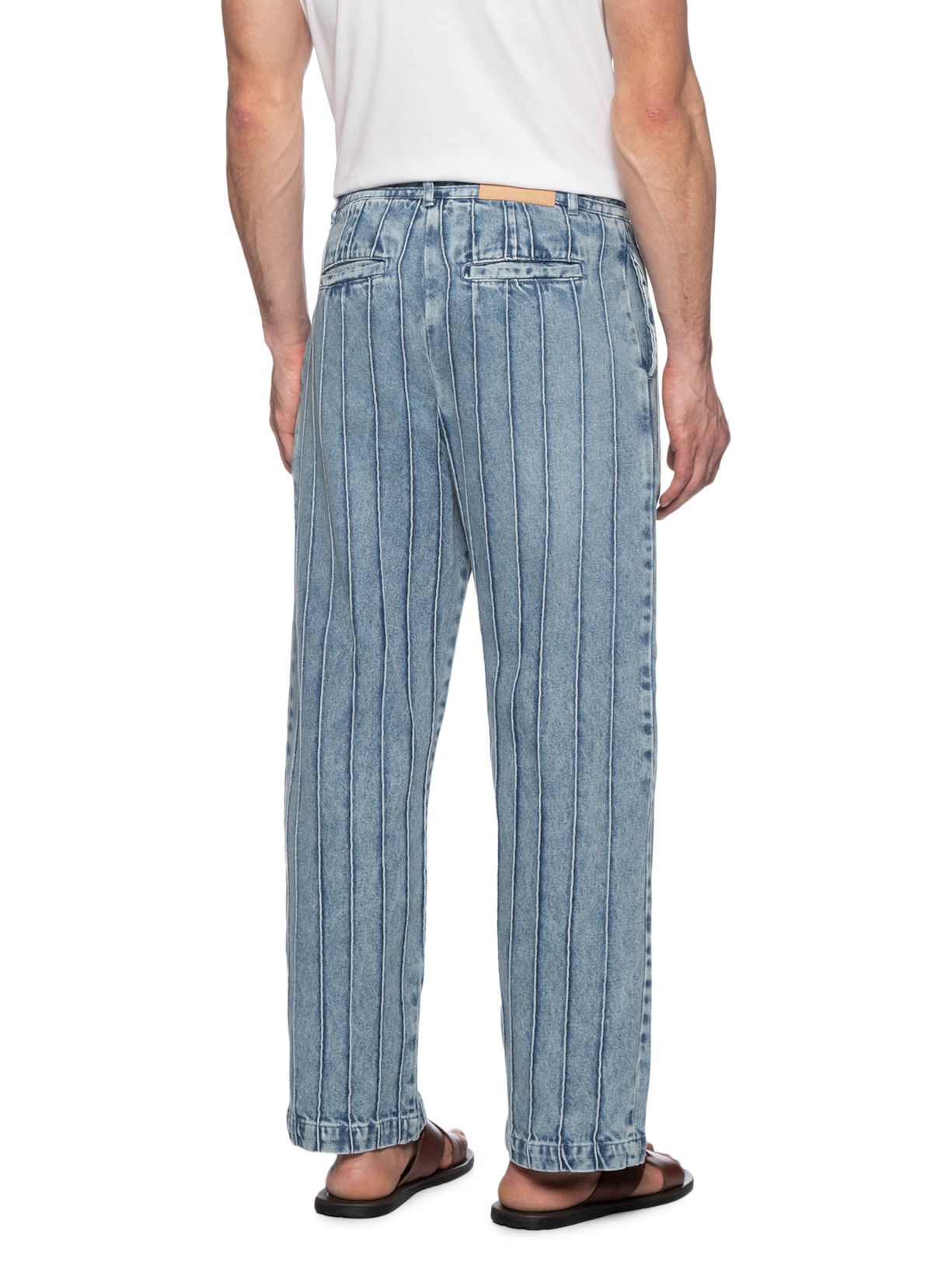 Calça Masculina Jeans Vincos Azul Handred
