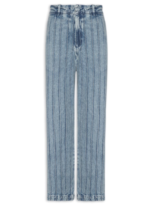 Calça Masculina Jeans Vincos - Azul