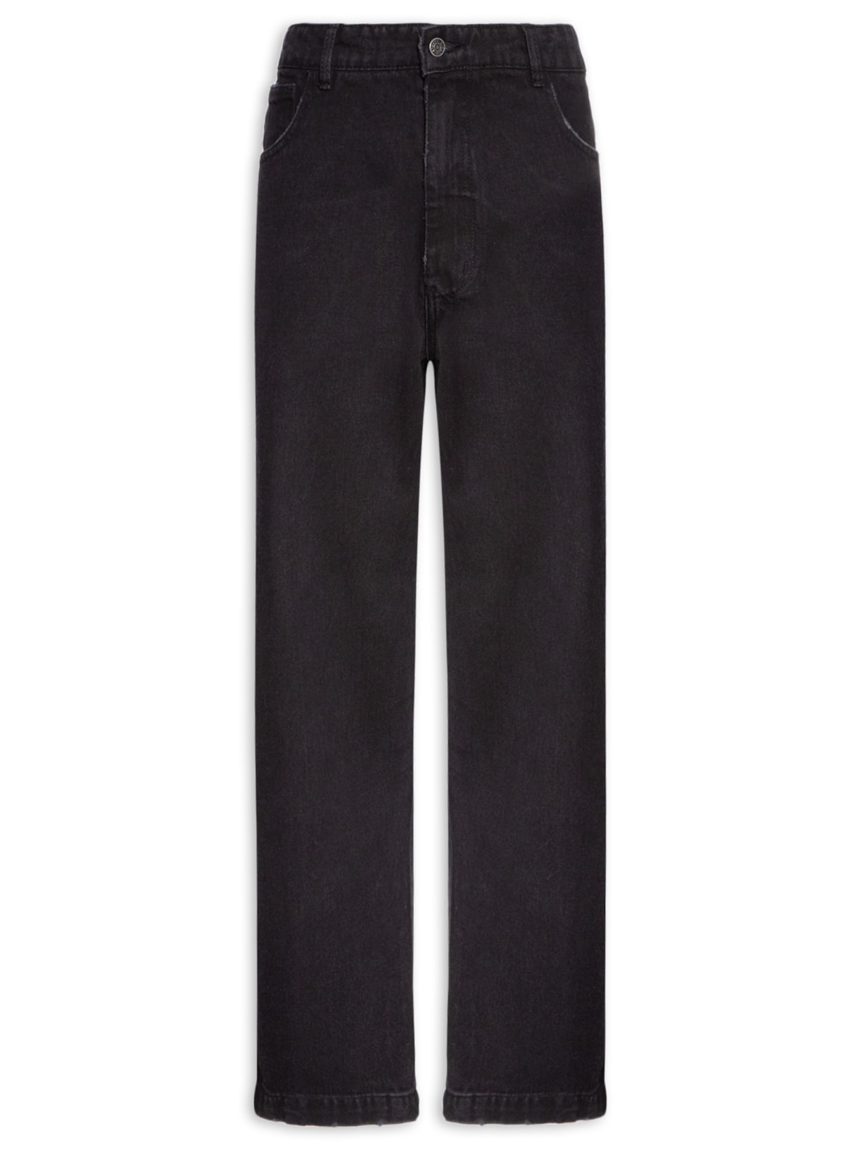 Calça Masculina Jeans Wide Stonewashed - Preto