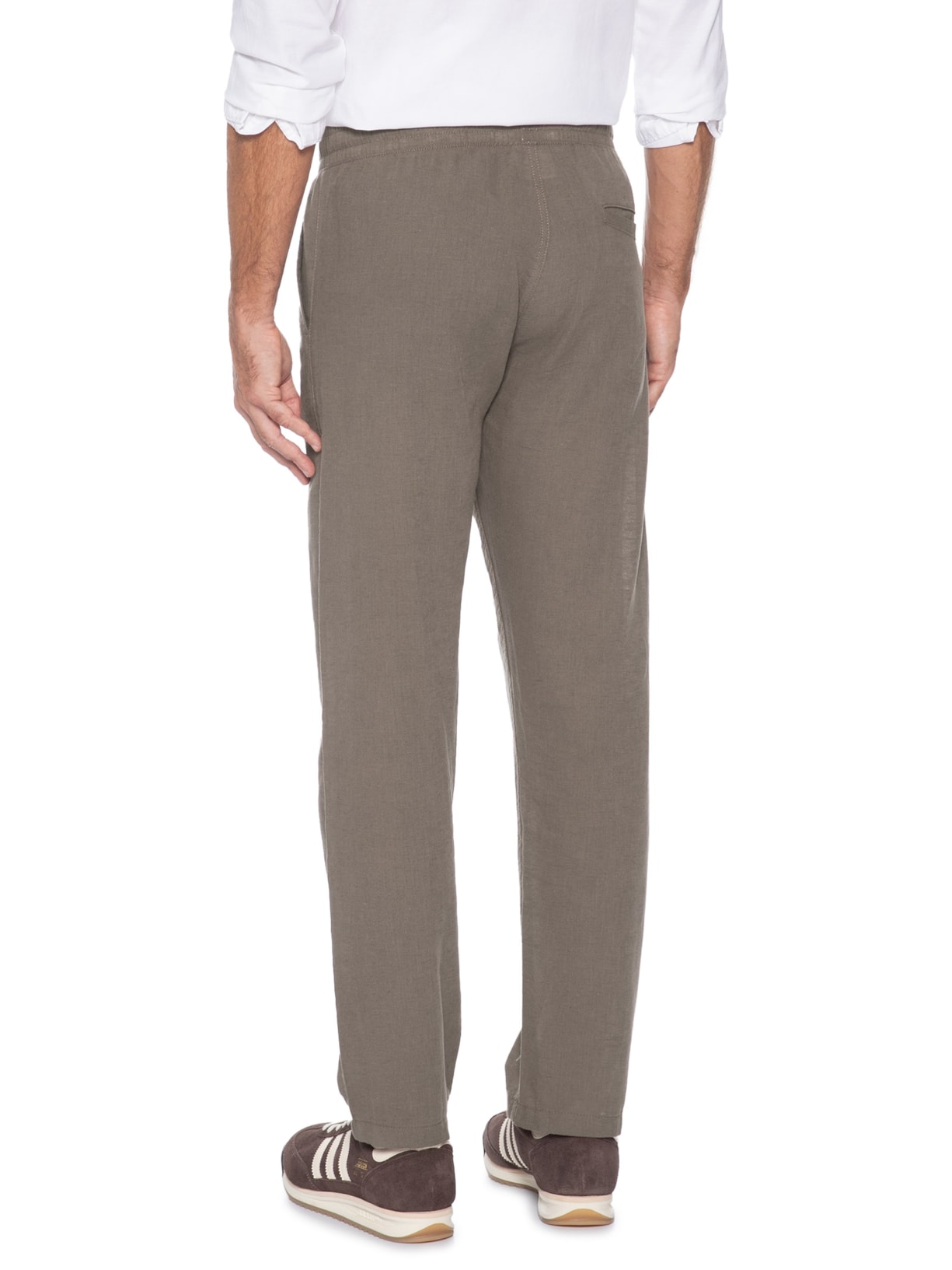 Calça Masculina Jogger Blend De Linho Bege Jack & Jones