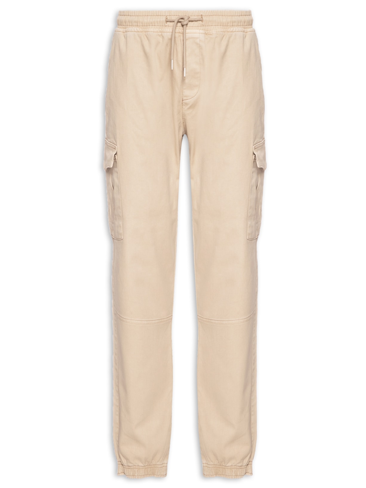Calça Masculina Jogger Com Bolso Cargo - Bege
