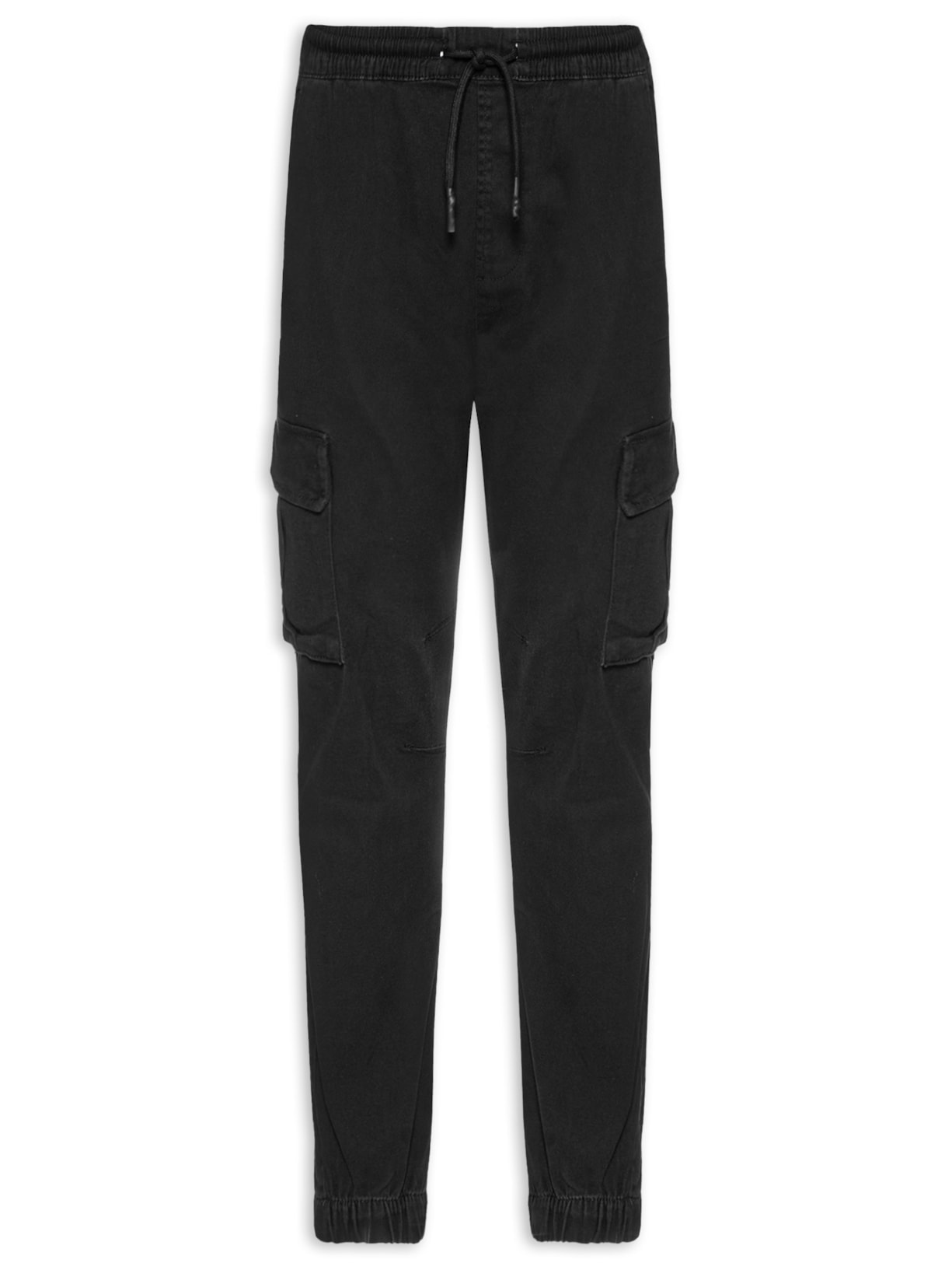 Calça Masculina Jogger Com Bolso Cargo - Preto