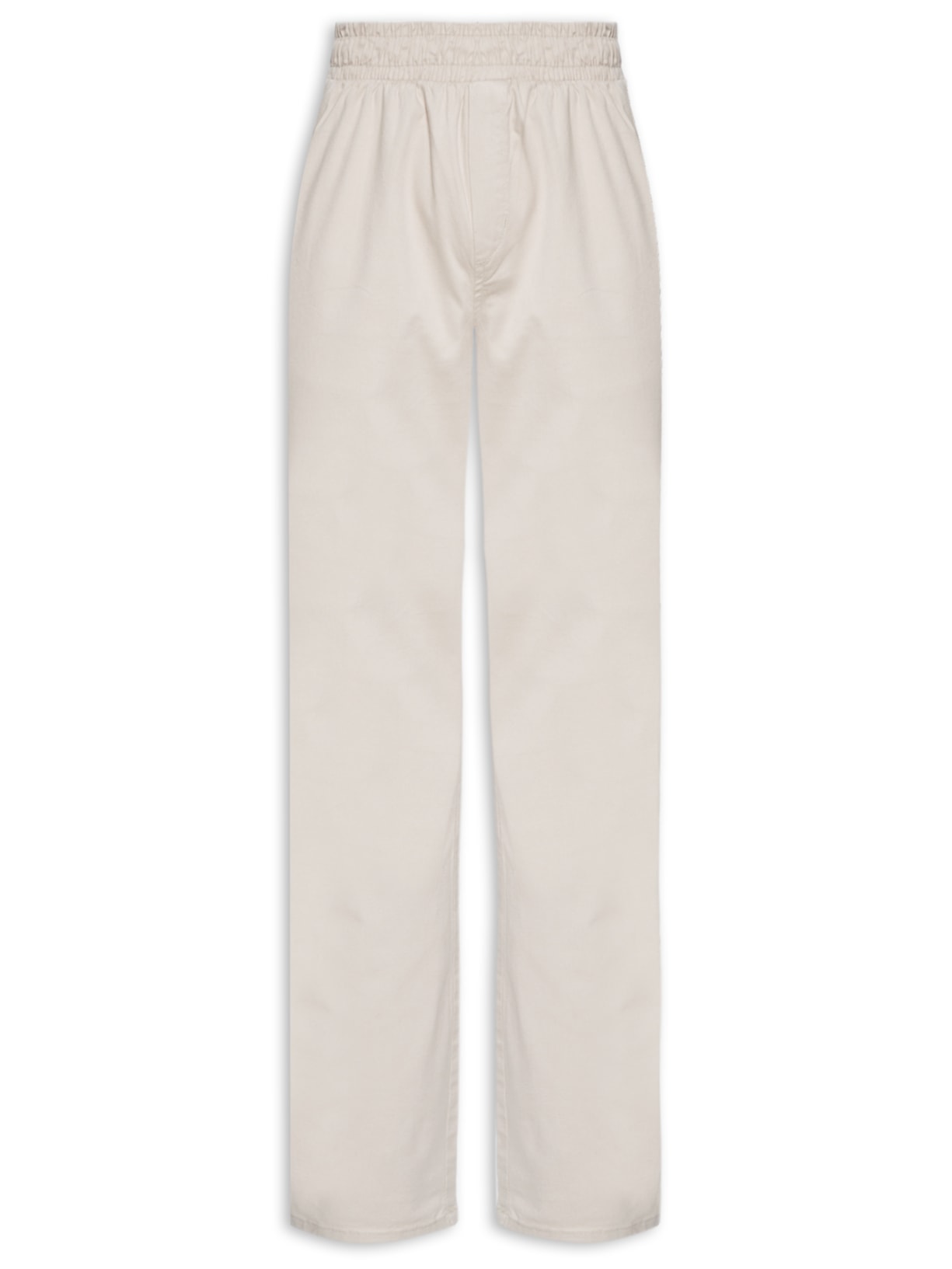 Calça Masculina Jogger Cós Elástico Em Sarja - Bege