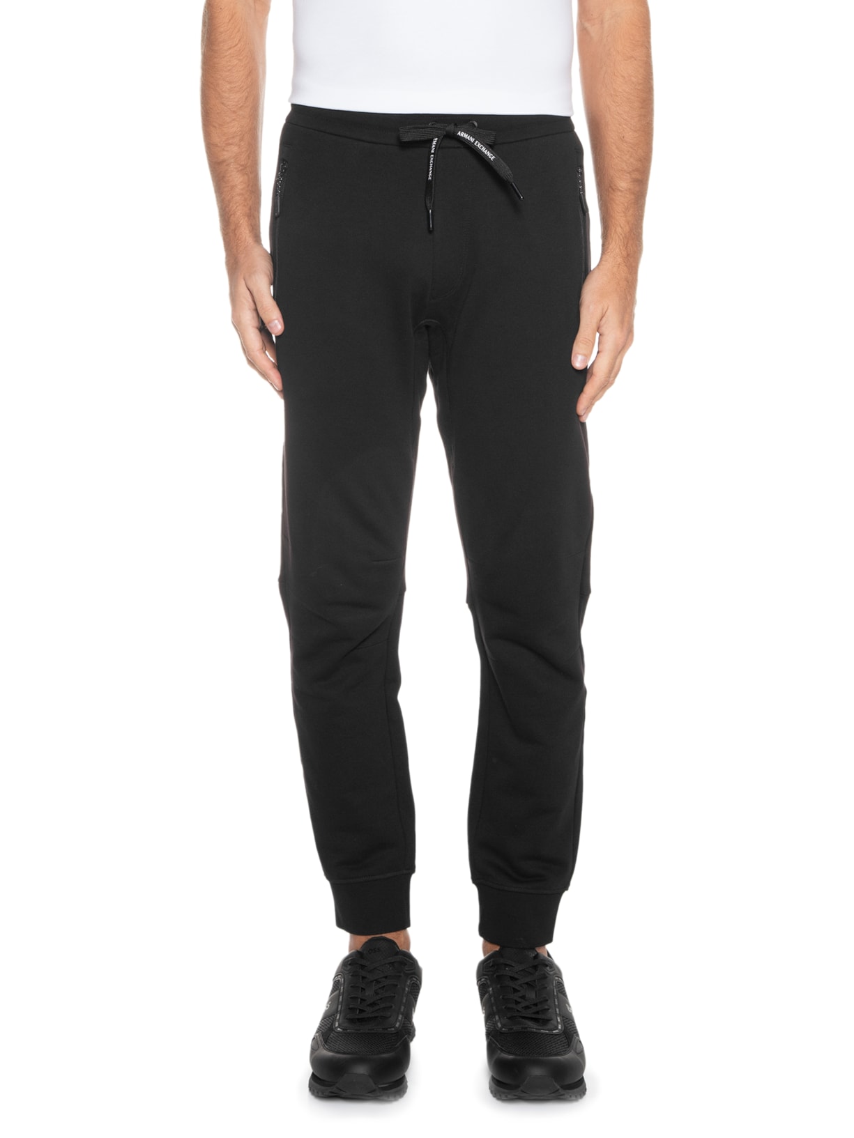 Calça Masculina Jogger de Moletom Preto Armani Exchange