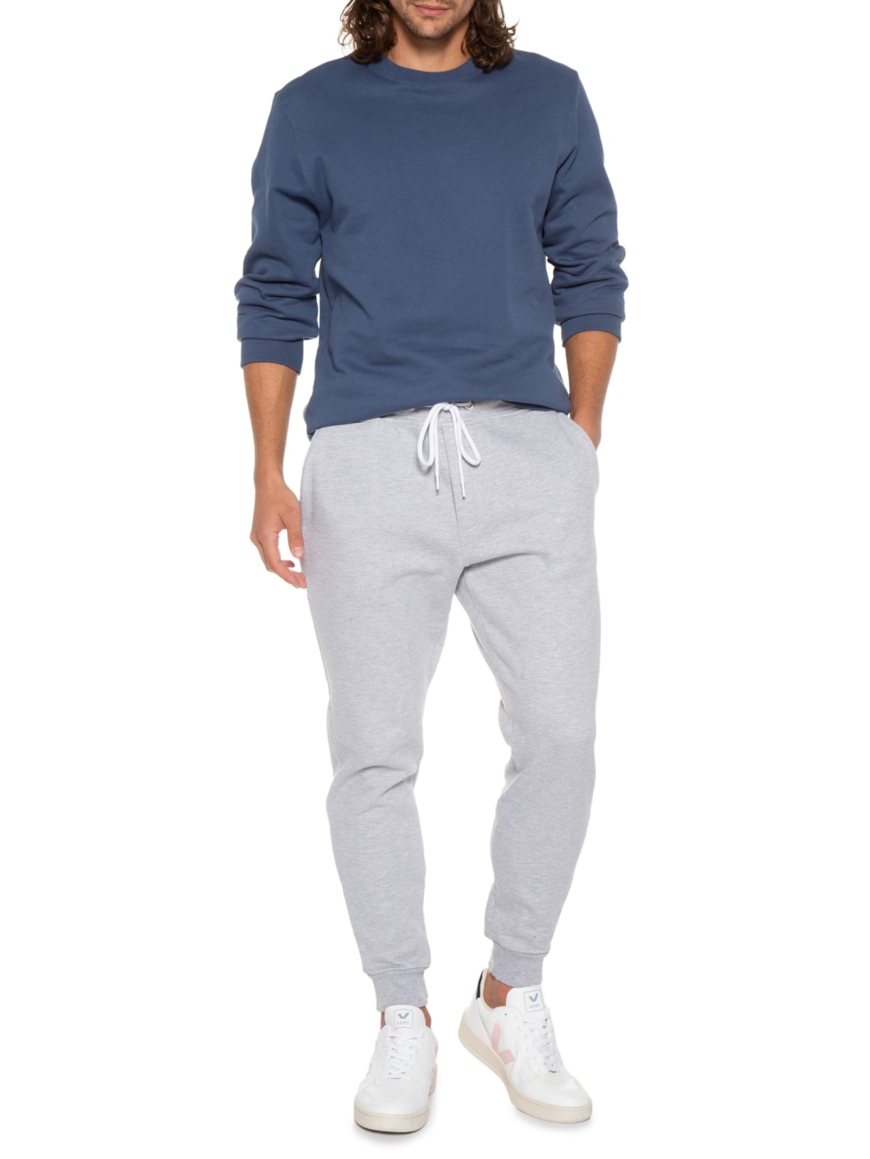 Calça Masculina Jogger Moletom Cinza Basiq Men