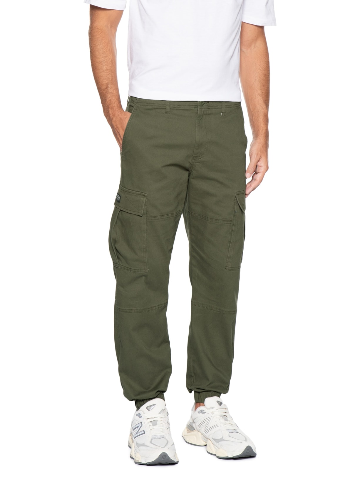 Calça Masculina Jonnie Cuffed Cargo Verde Jack & Jones
