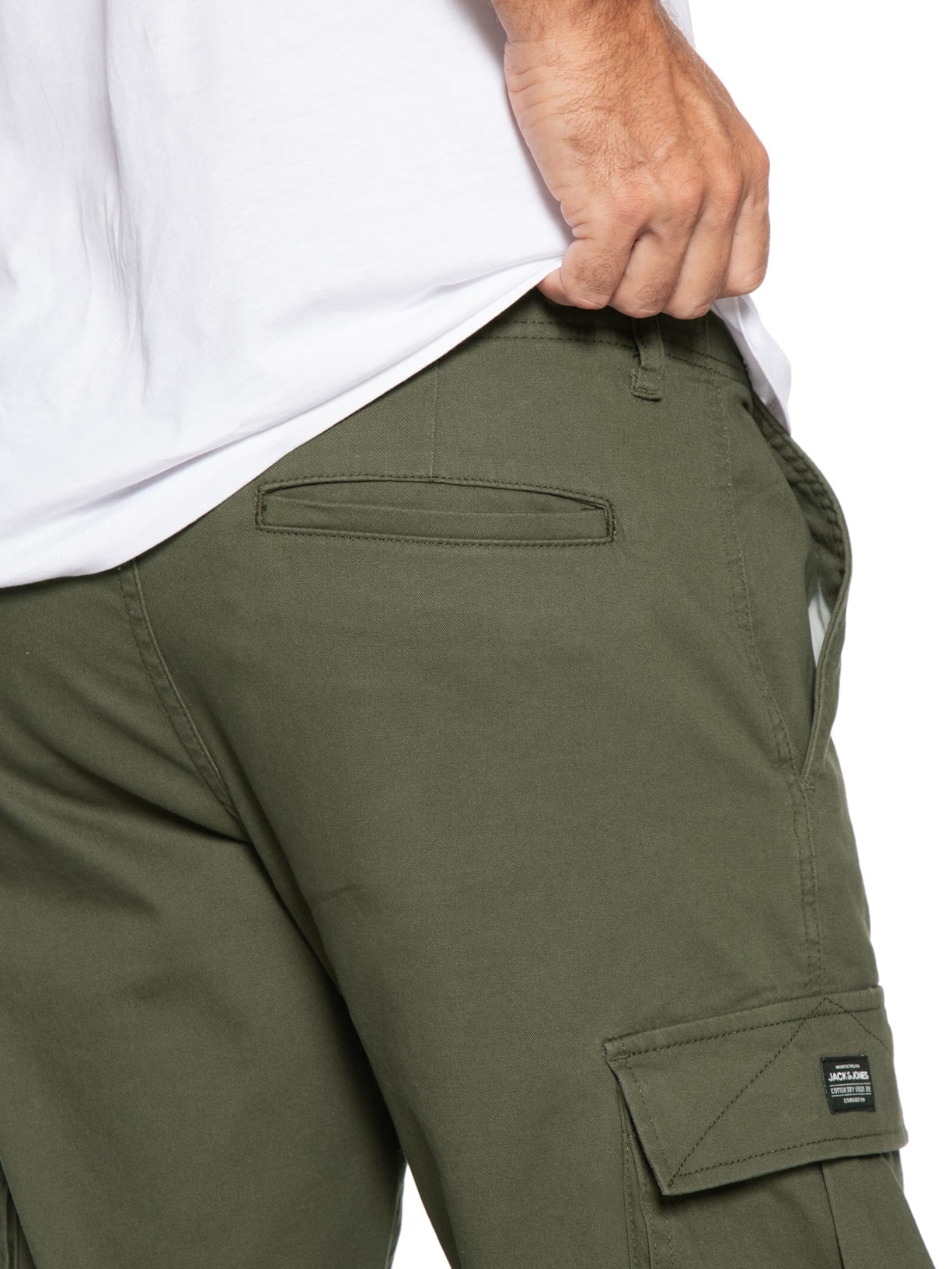 Calça Masculina Jonnie Cuffed Cargo Verde Jack & Jones
