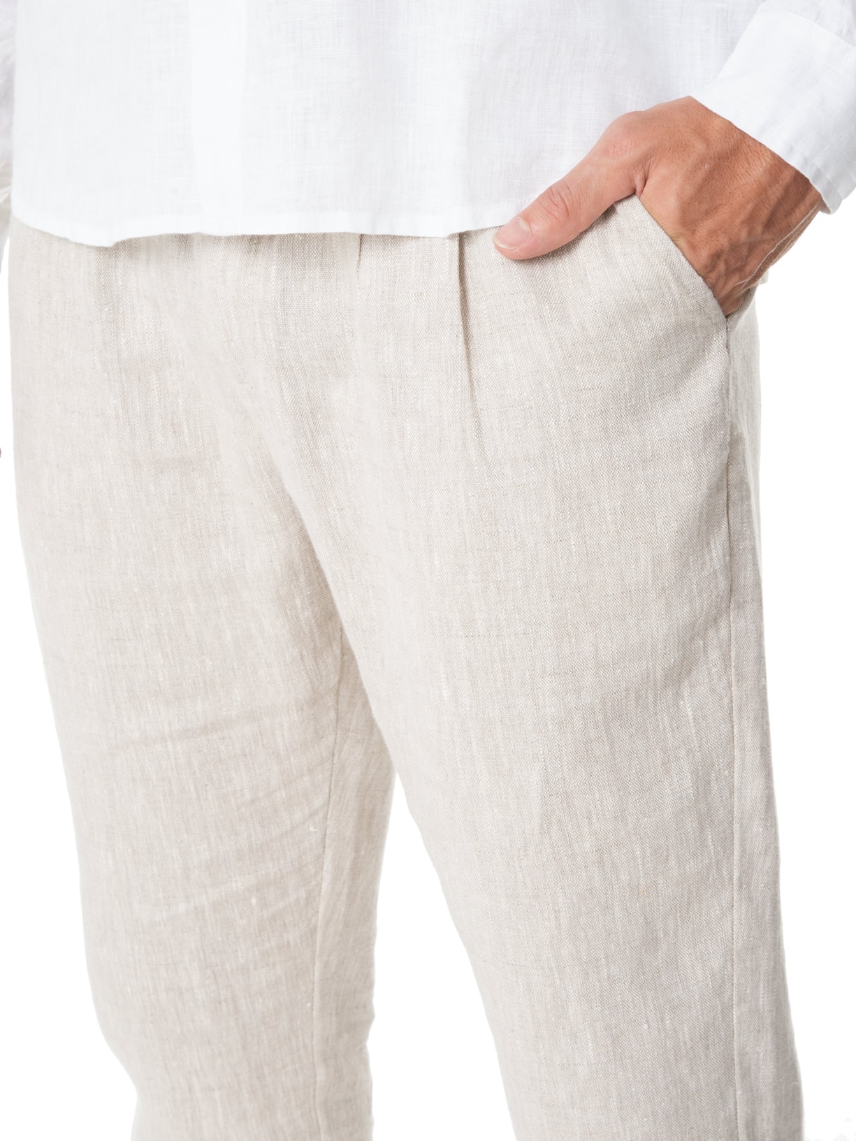 Calça Masculina Linho Bege Handred