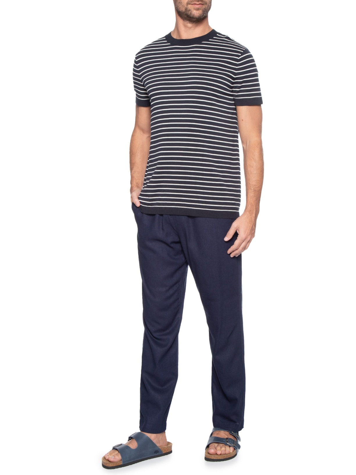 Calça Masculina Linho Pier Azul Foxton