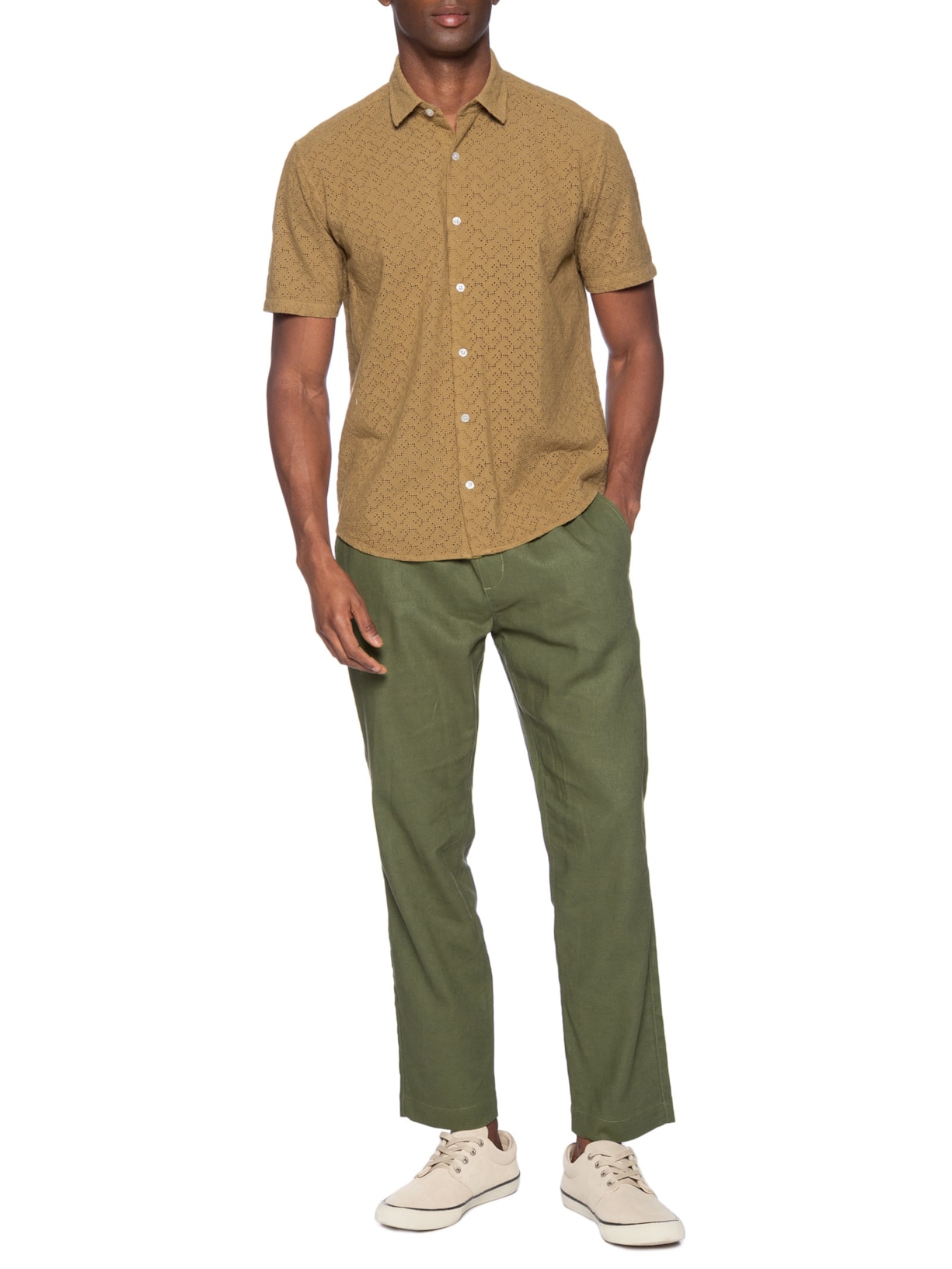 Calça Masculina Linho Pier Verde Foxton