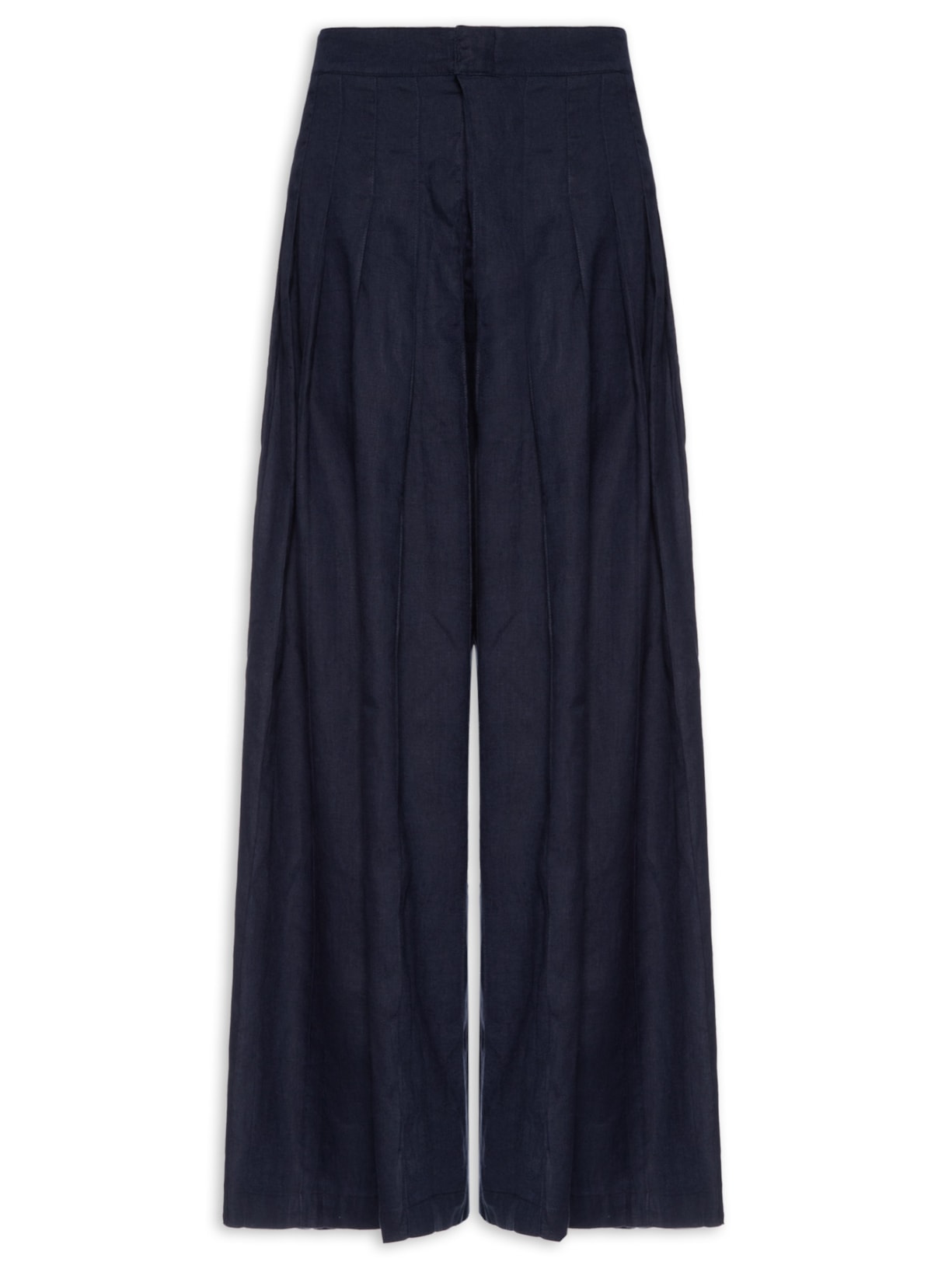 Calça Masculina Linho Plissada - Azul