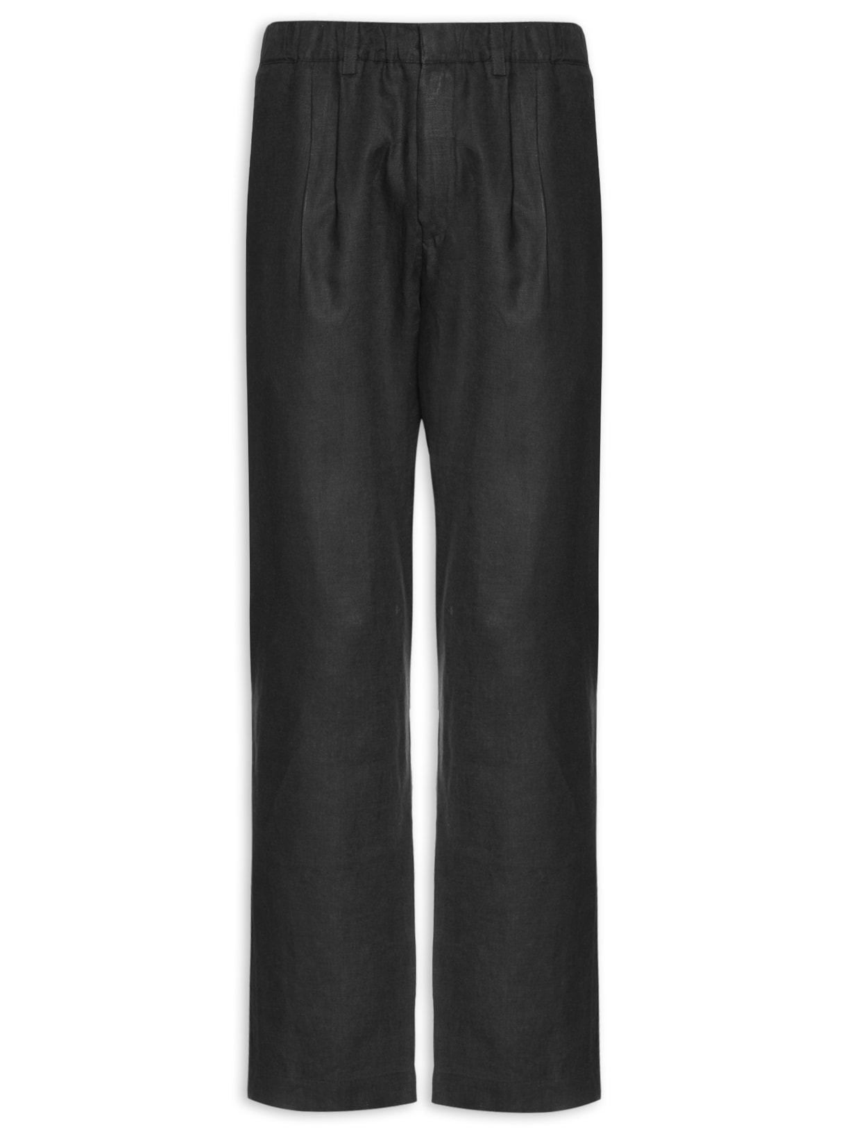 Calça Masculina Linho Pregas - Preto