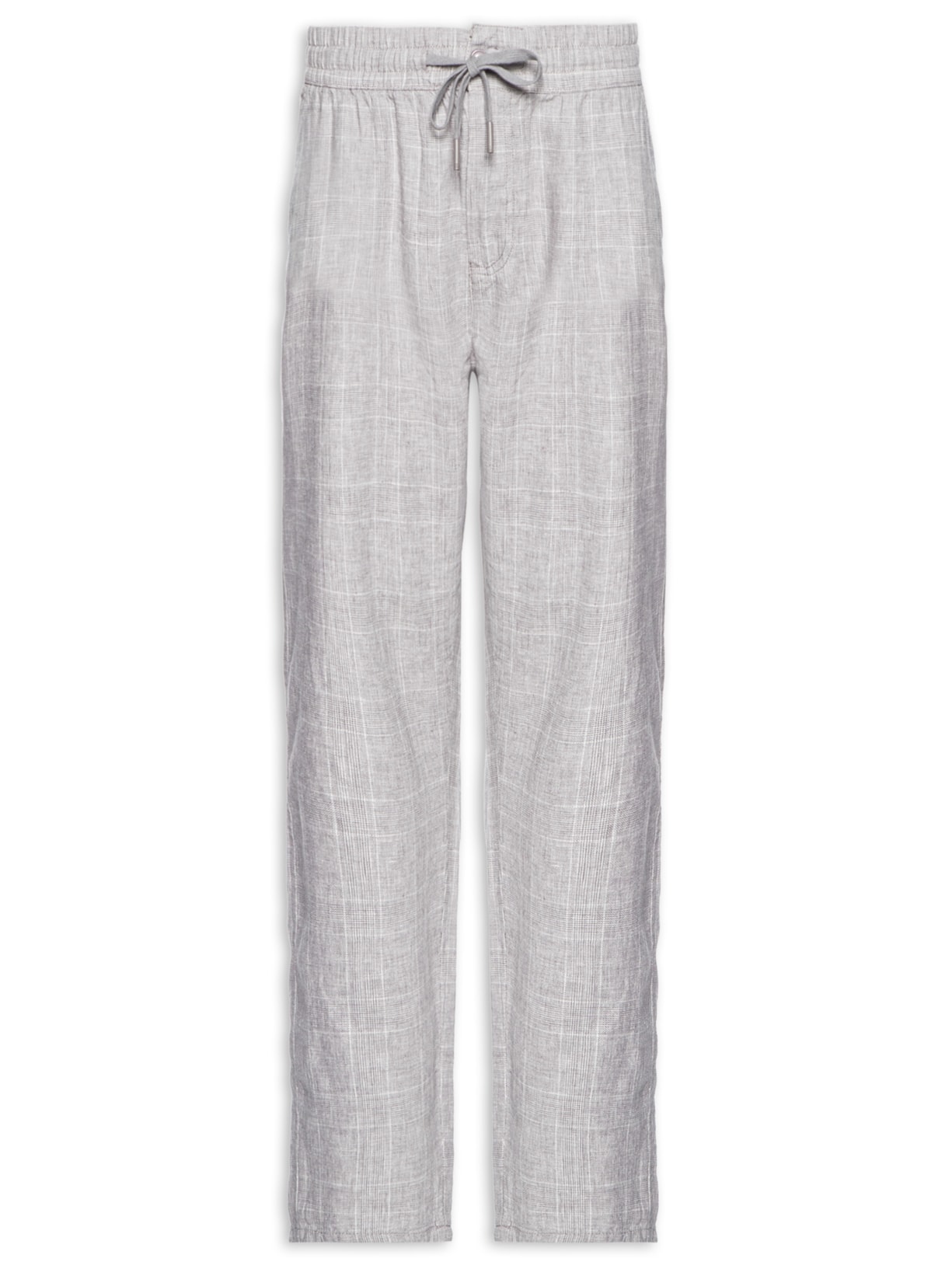 Calça Masculina Linho Xadrez - Cinza