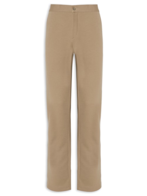 Calça Masculina Malha Italiana Meio Elástico - Bege