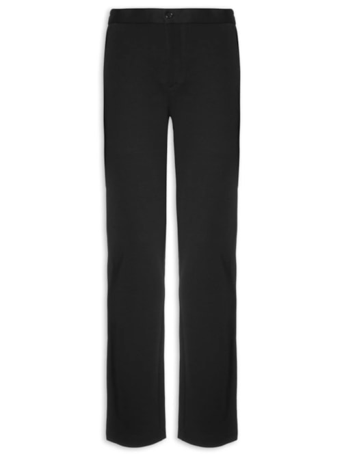 Calça Masculina Malha Italiana Meio Elástico - Preto