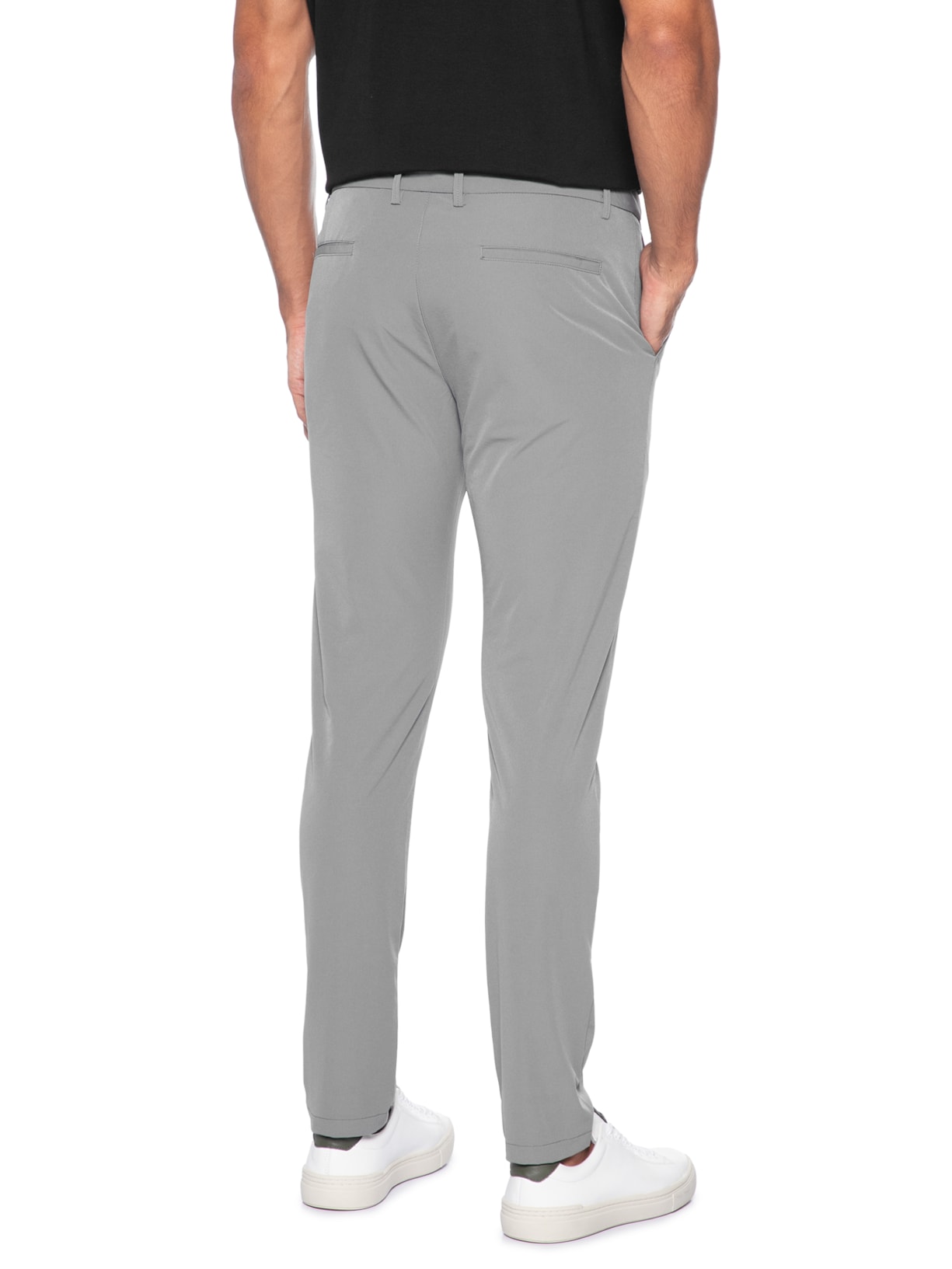 Calça Masculina Malha Tech Reta Cinza 2 Essential '2 Essential